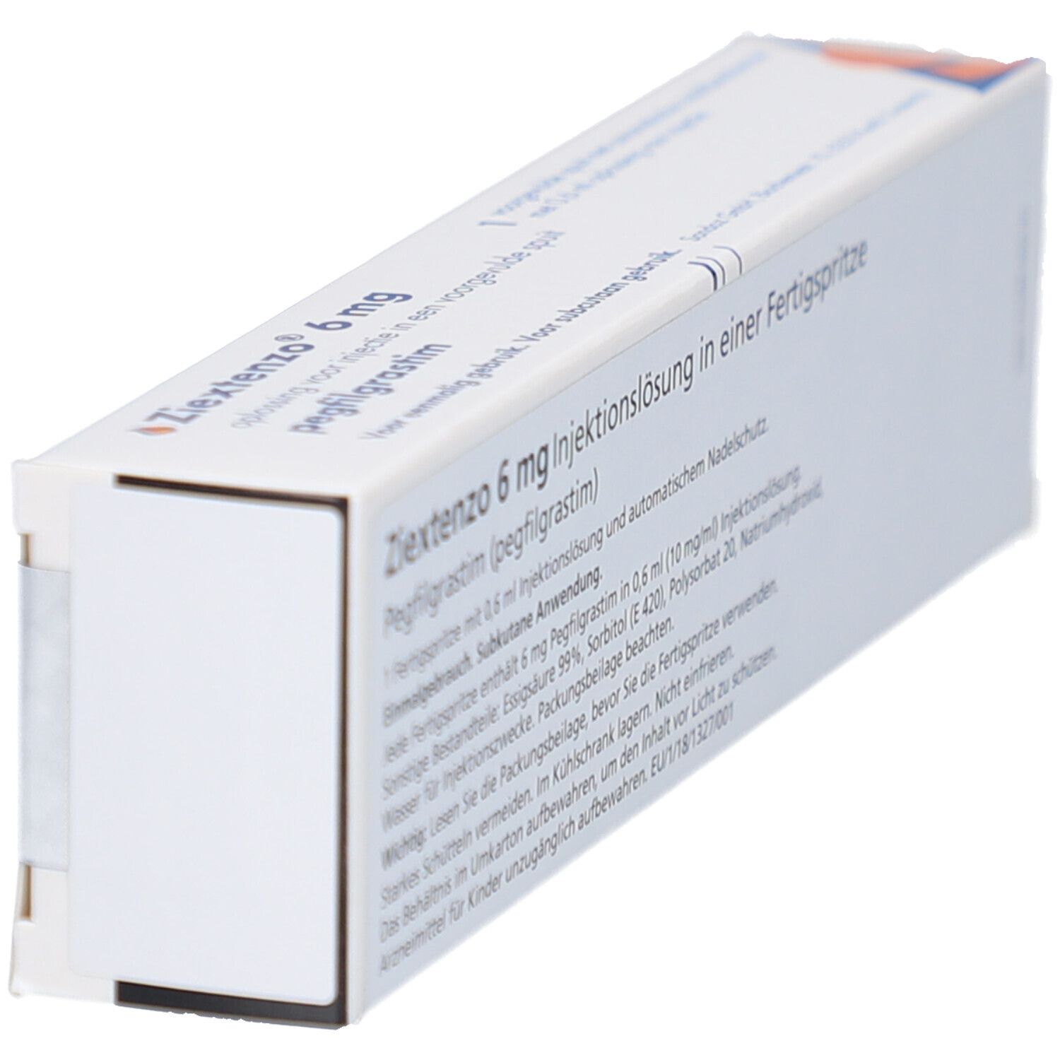 Seitenansicht der ZIEXTENZO 6 mg Verpackung. Text in deutscher Sprache.
