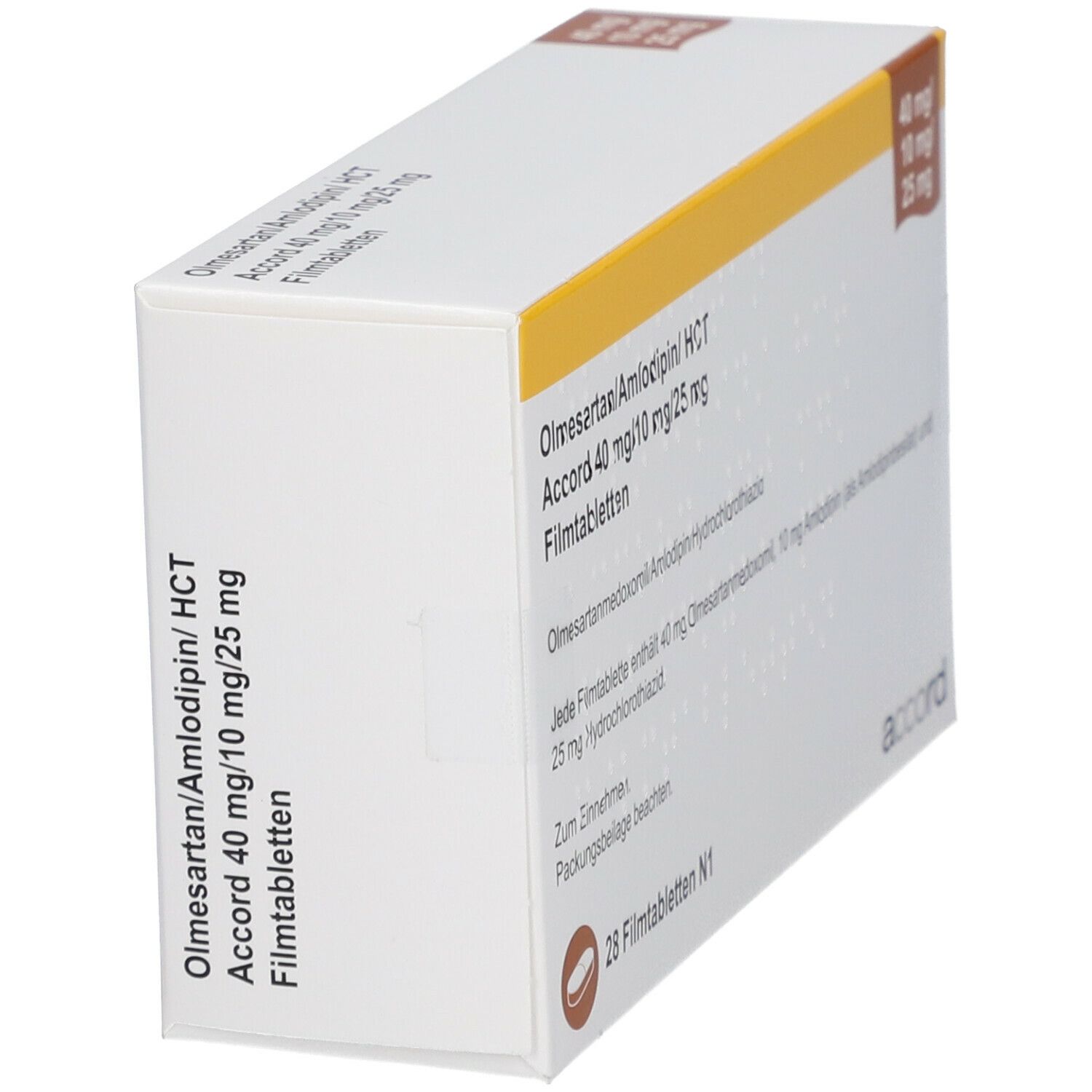 OLMESARTAN/Amlodipin/HCT Accord 40/10/25mg FTA 28 St Filmtabletten