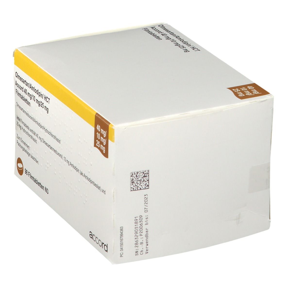 OLMESARTAN/Amlodipin/HCT Accord 40/10/25mg FTA 98 St Filmtabletten