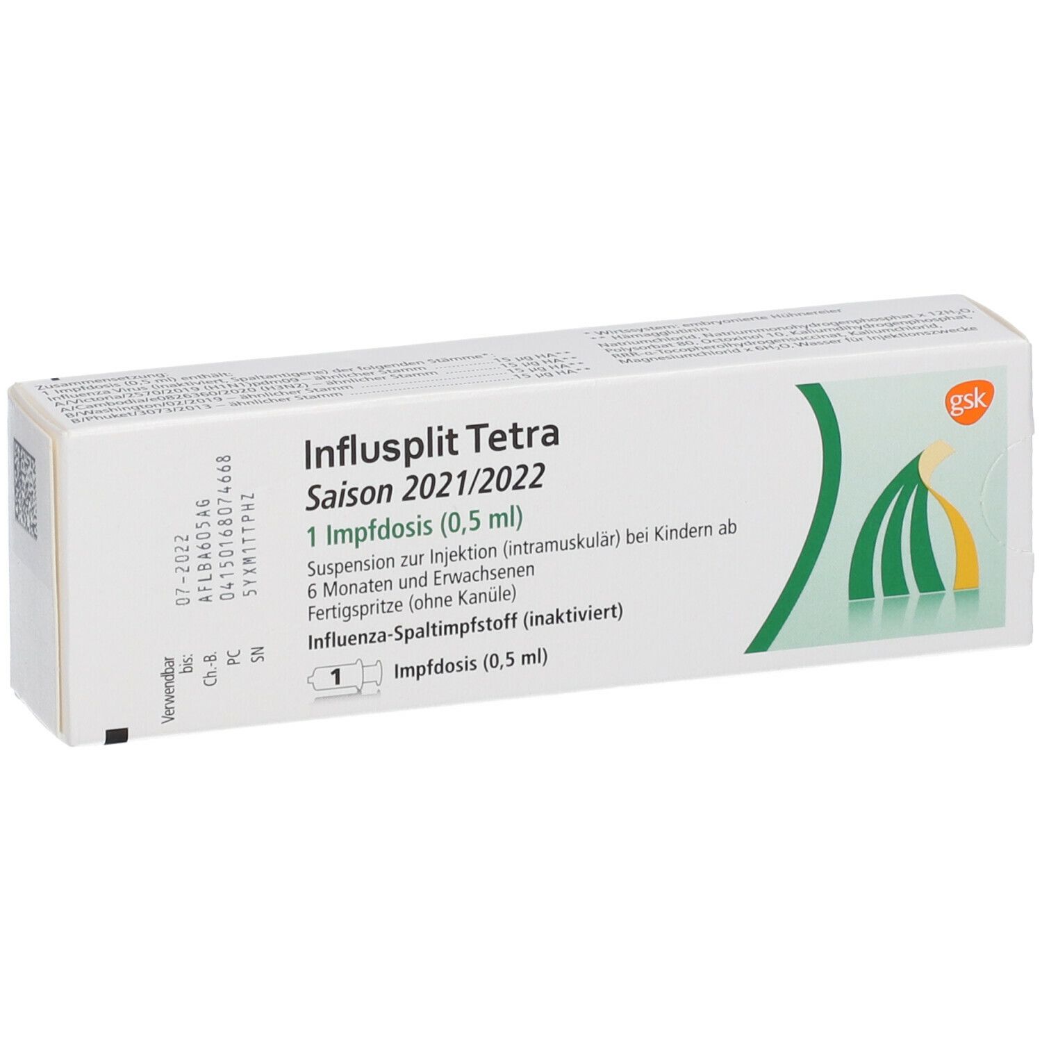 Influsplit Tetra Saison 2021/2022 1x0,5 ml mit dem ERezept kaufen