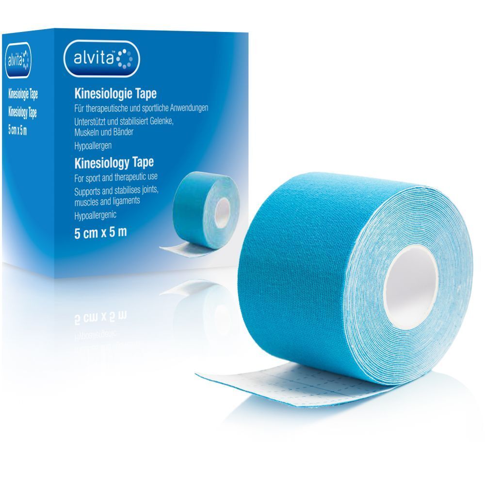 Alvita Kinesiologie Tape 5 cmx5 m blau 1 St Pflaster