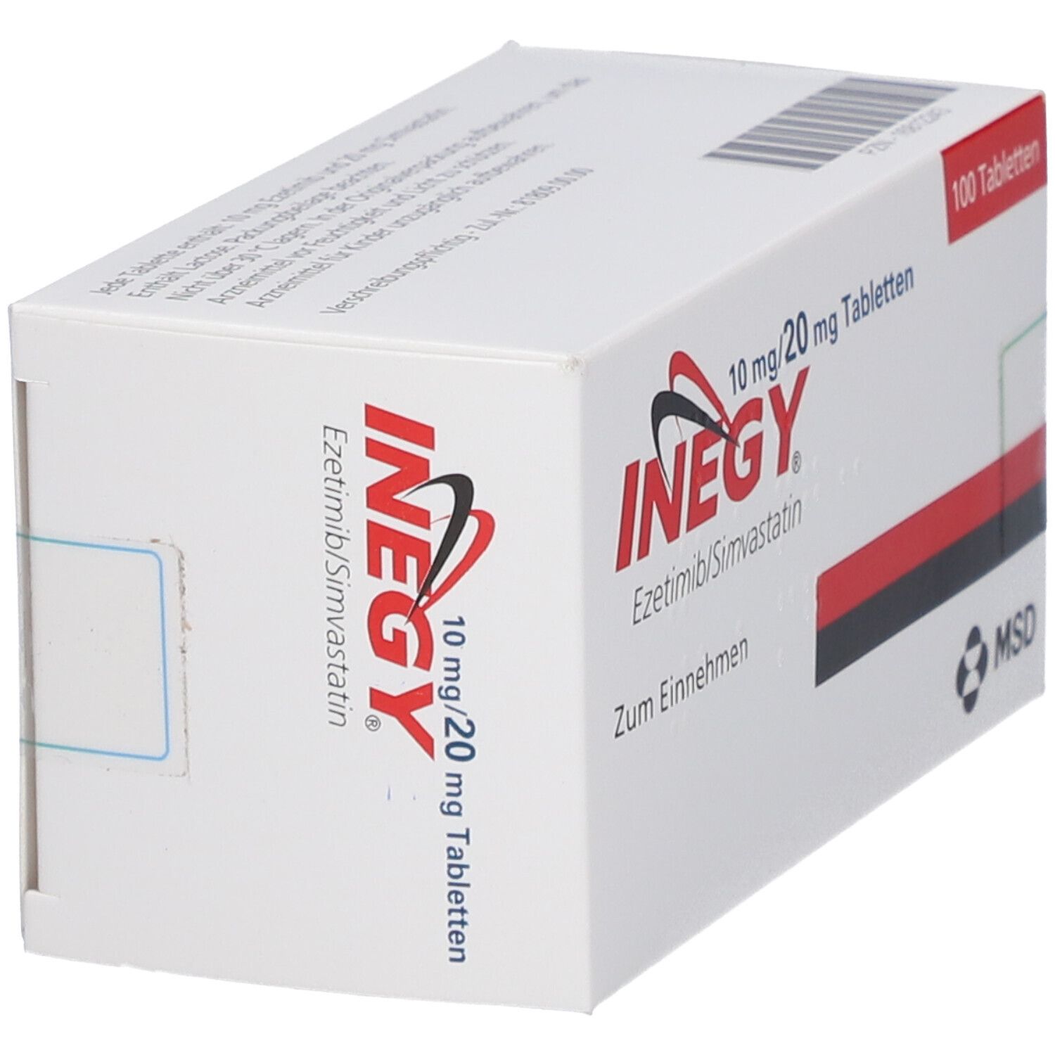 INEGY 10 mg/20 mg Tabletten Ezetimib/Simvastatin, 100 Tabletten, MSD.
