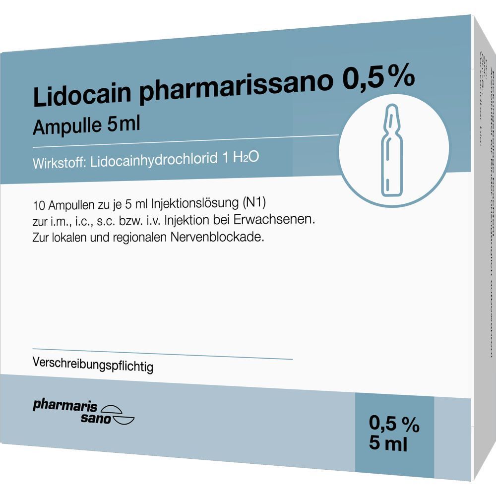 Lidocain pharmarissano 0,5% Inj.-Lsg.Ampullen 5 ml 10x5 Injektionslösung