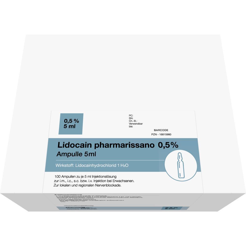 LIDOCAIN pharmarissano 0,5% Inj.-Lsg.Ampullen 5 ml