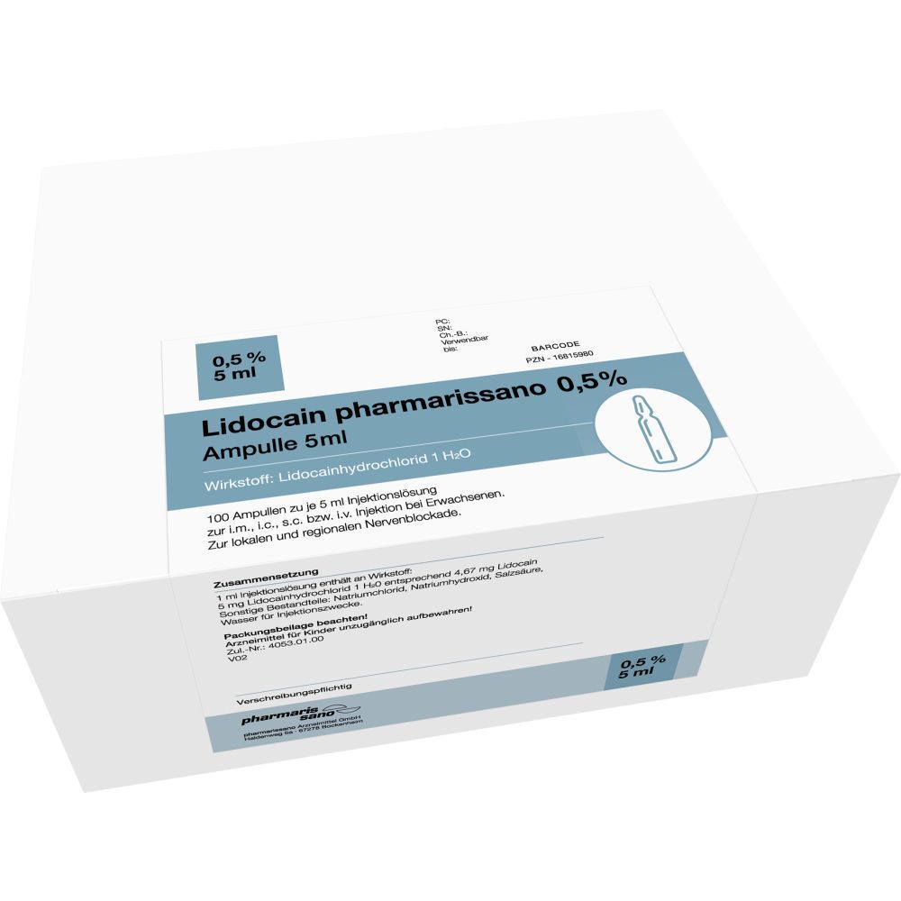 LIDOCAIN pharmarissano 0,5% Inj.-Lsg.Ampullen 5 ml