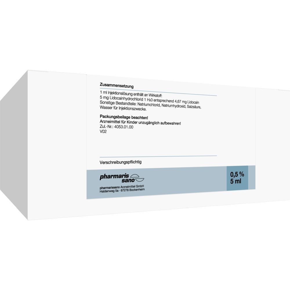 LIDOCAIN pharmarissano 0,5% Inj.-Lsg.Ampullen 5 ml