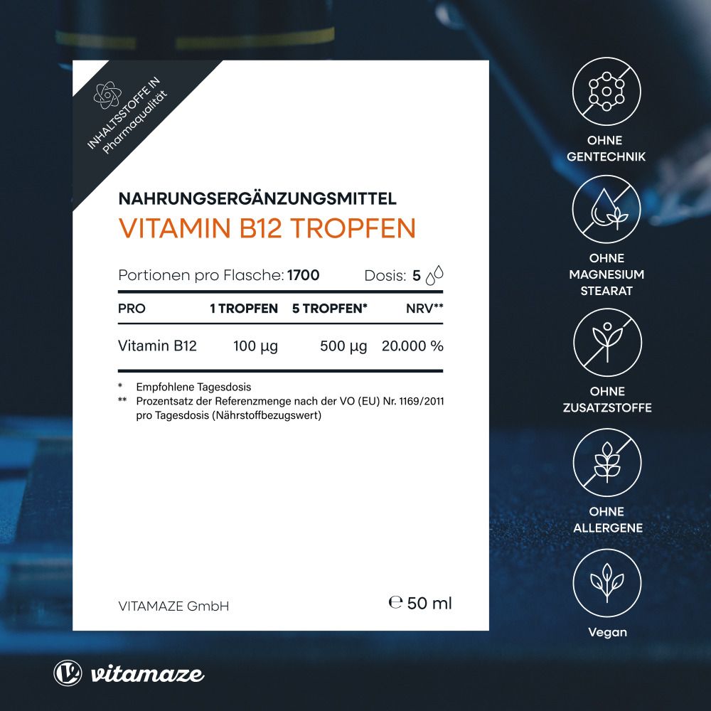 Vitamaze Vitamin B12 100 µg Tropfen hochdosiert