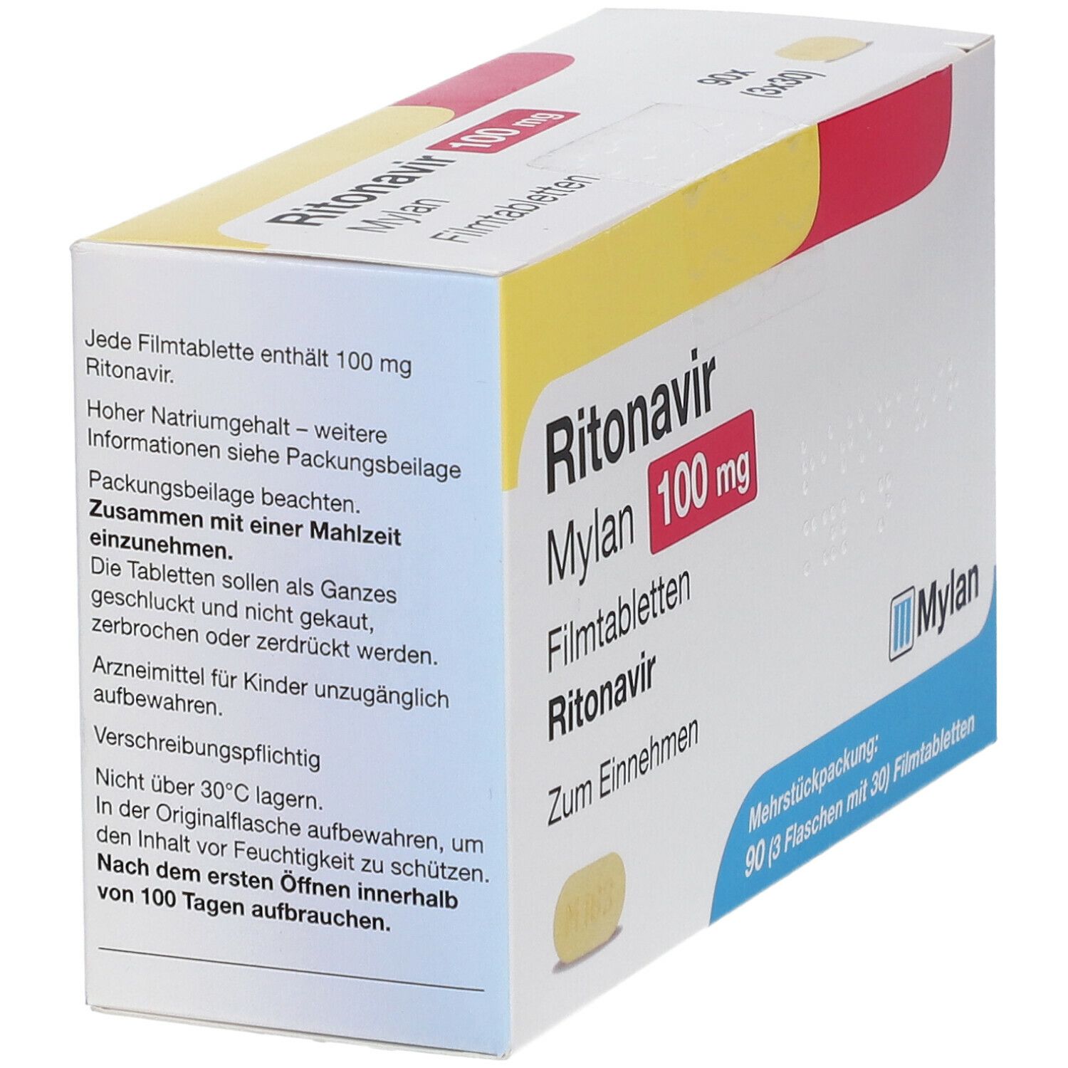 Ritonavir Mylan 100 mg Filmtabletten 90 St