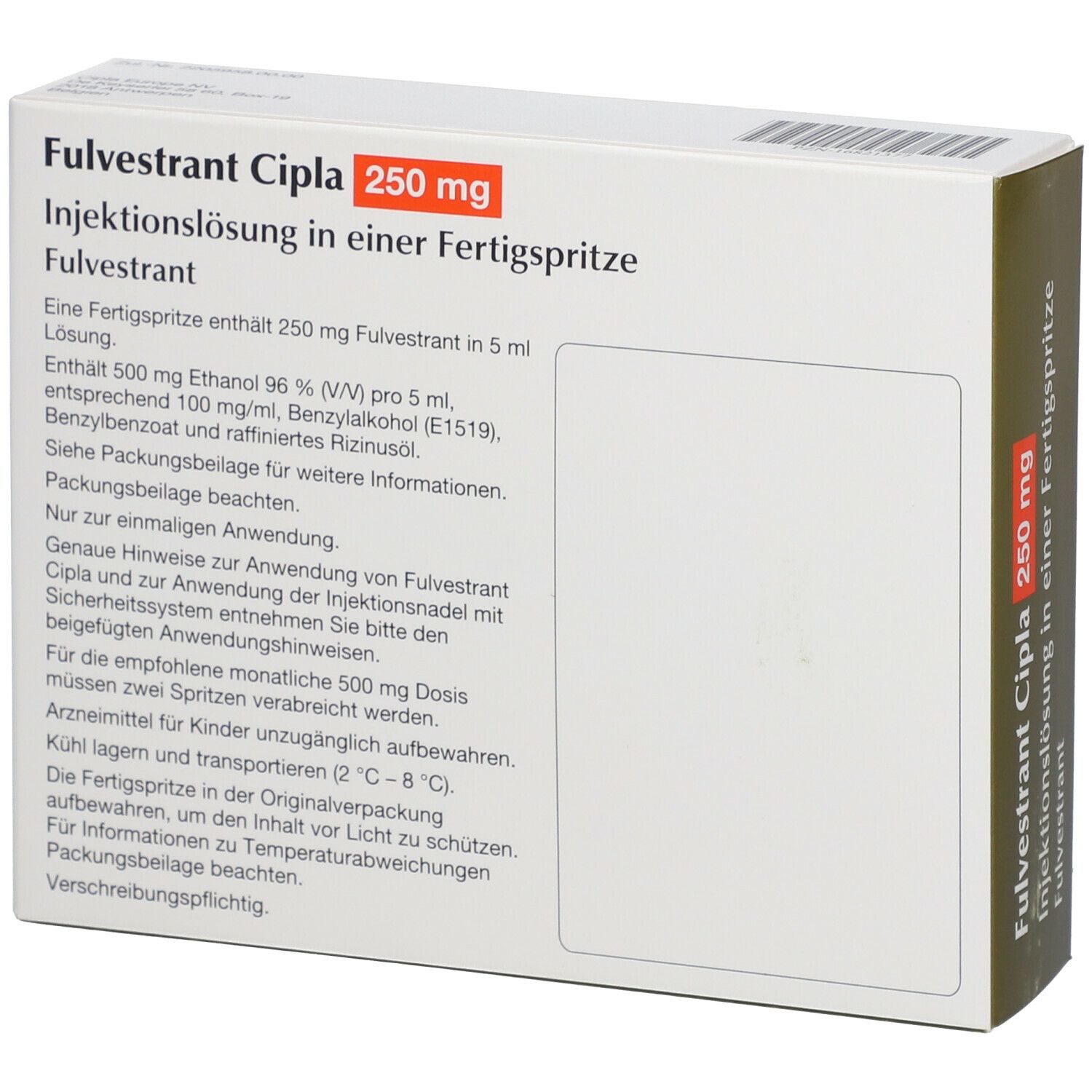 FULVESTRANT Cipla 250 mg/5 ml Inj.-Lsg.i.e.F.-Sp.