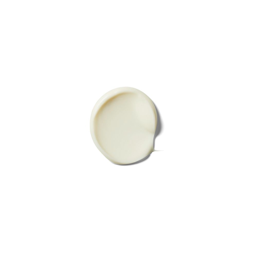 Klecks Creme auf weißem Hintergrund. Runde Form, cremefarbene Textur.
