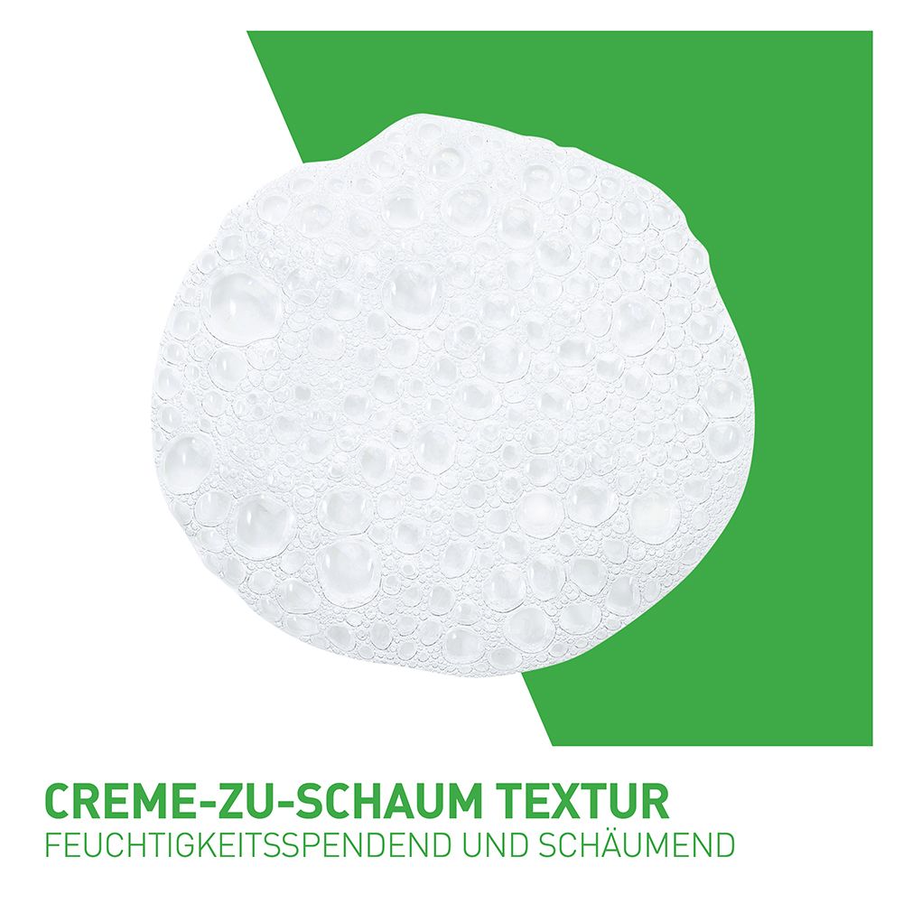 CeraVe Creme-zu-Schaum Reinigung für normale bis trockene Haut, Gesichtsreinigung & Make-up-Entferner, mit 3 essenziellen Ceramiden & Hyaluron