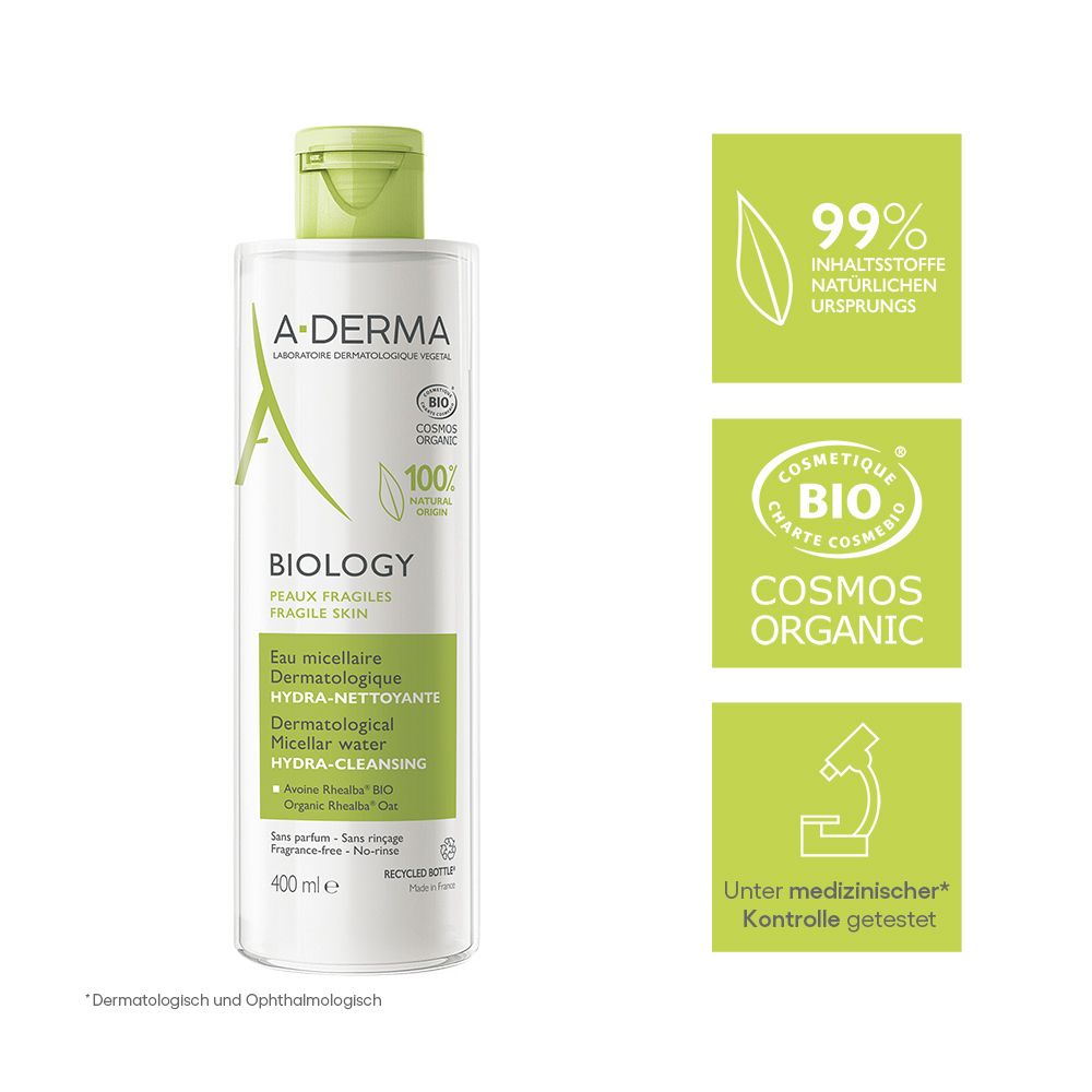 A-DERMA BIOLOGY Feuchtigkeitsspendendes Dermatologisches Mizellenwasser