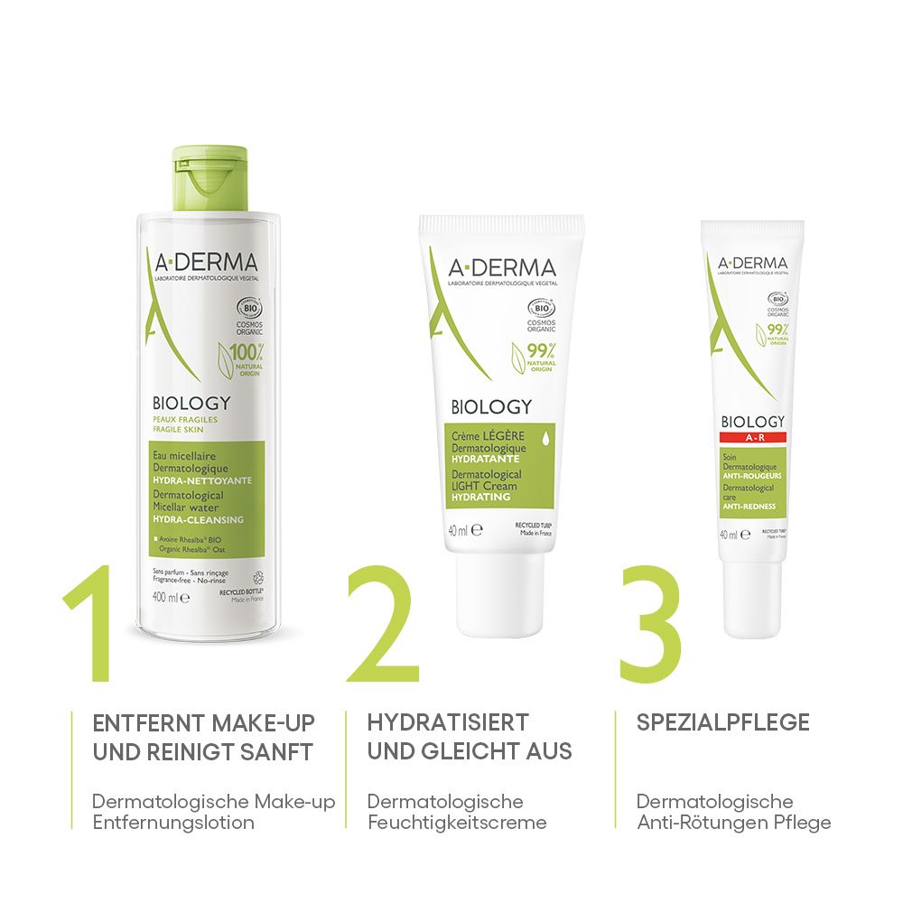 A-DERMA BIOLOGY Feuchtigkeitsspendendes Dermatologisches Mizellenwasser