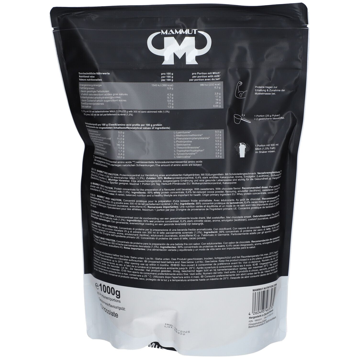 MM Whey Protein Chocolate Pulver 1000 g