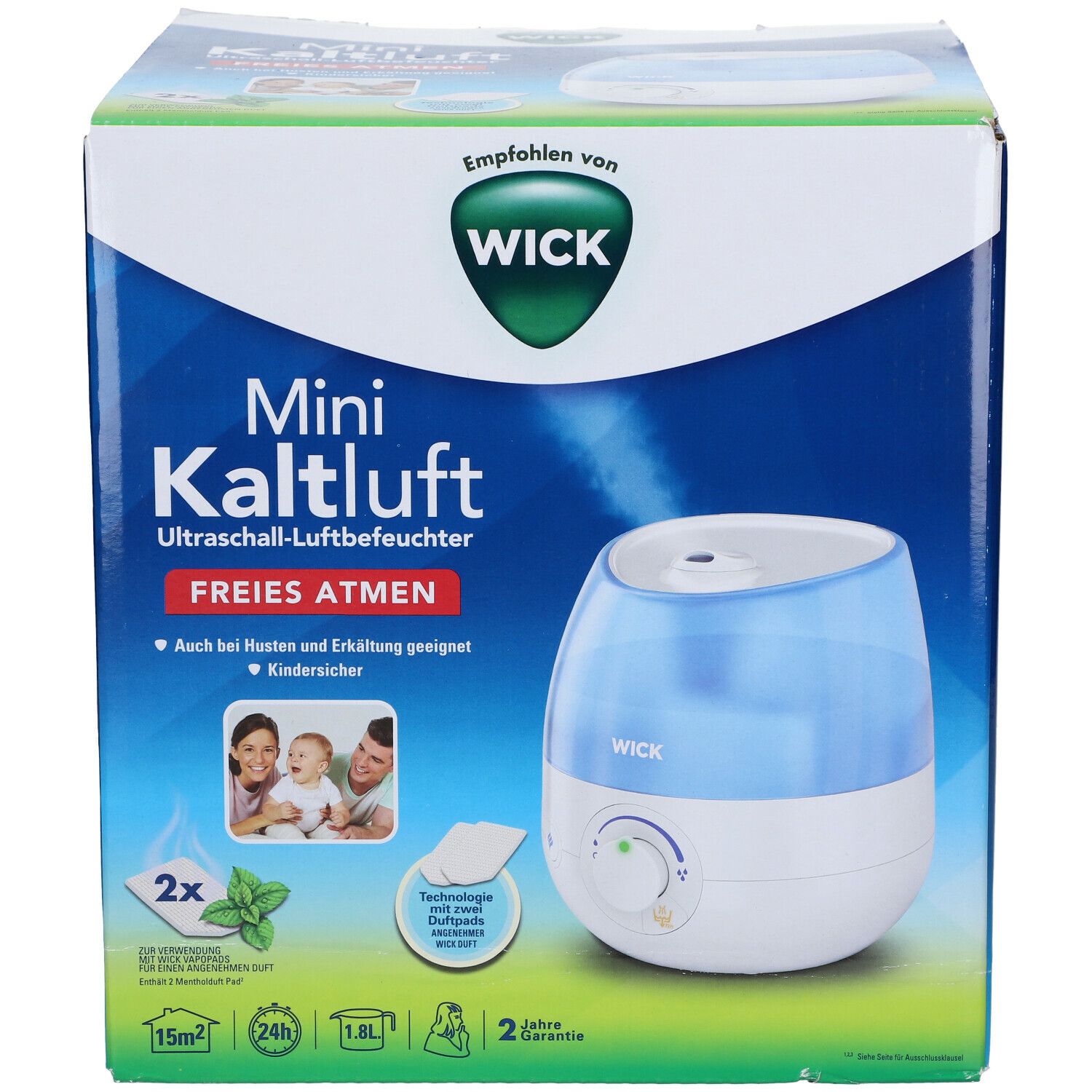 WICK Mini Kaltluft Freies Atmen Ultraschall-Luftbefeuchter