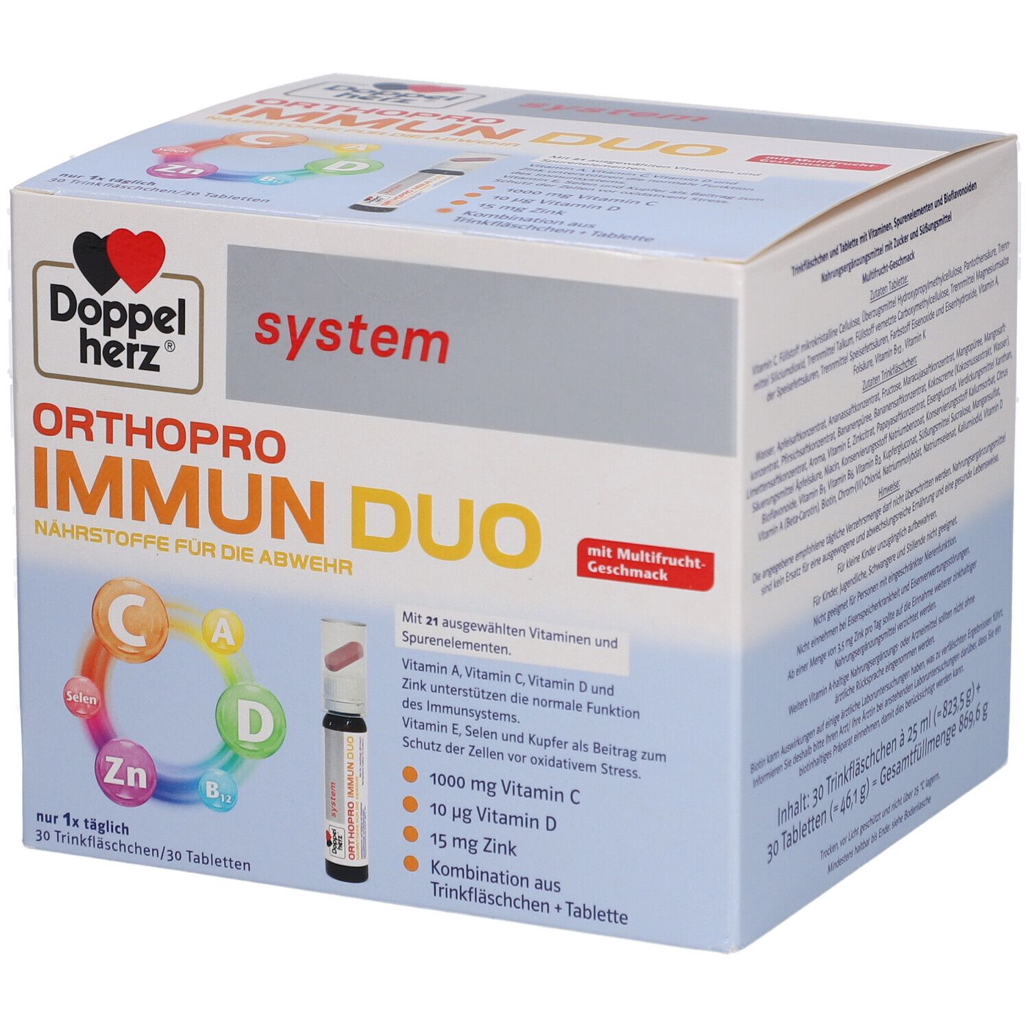 Doppelherz ORTHOPRO IMMUN DUO Trinkfläschchen und Tabletten