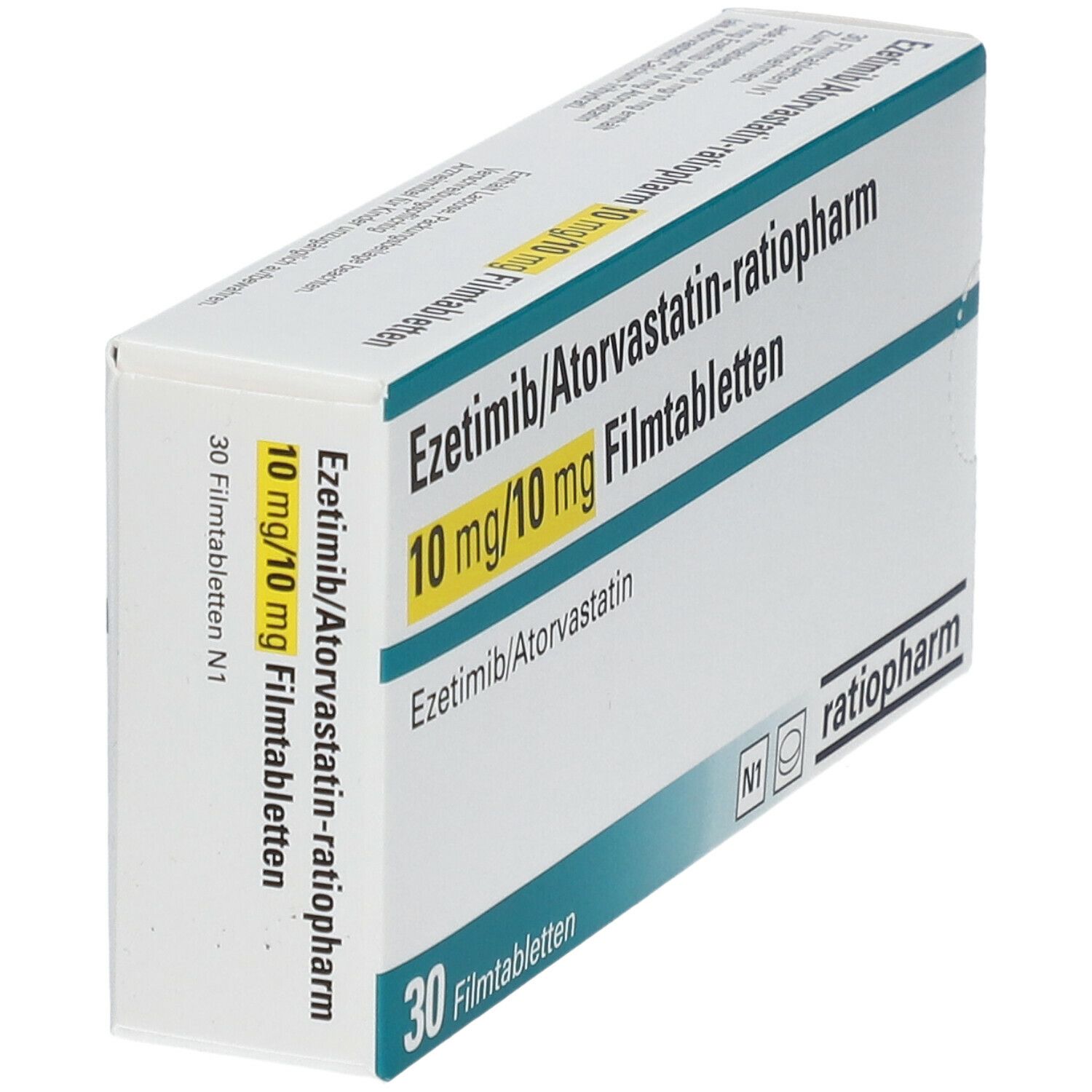 EZETIMIB/Atorvastatin-ratiopharm 10 mg/10 mg FTA 30 St Filmtabletten