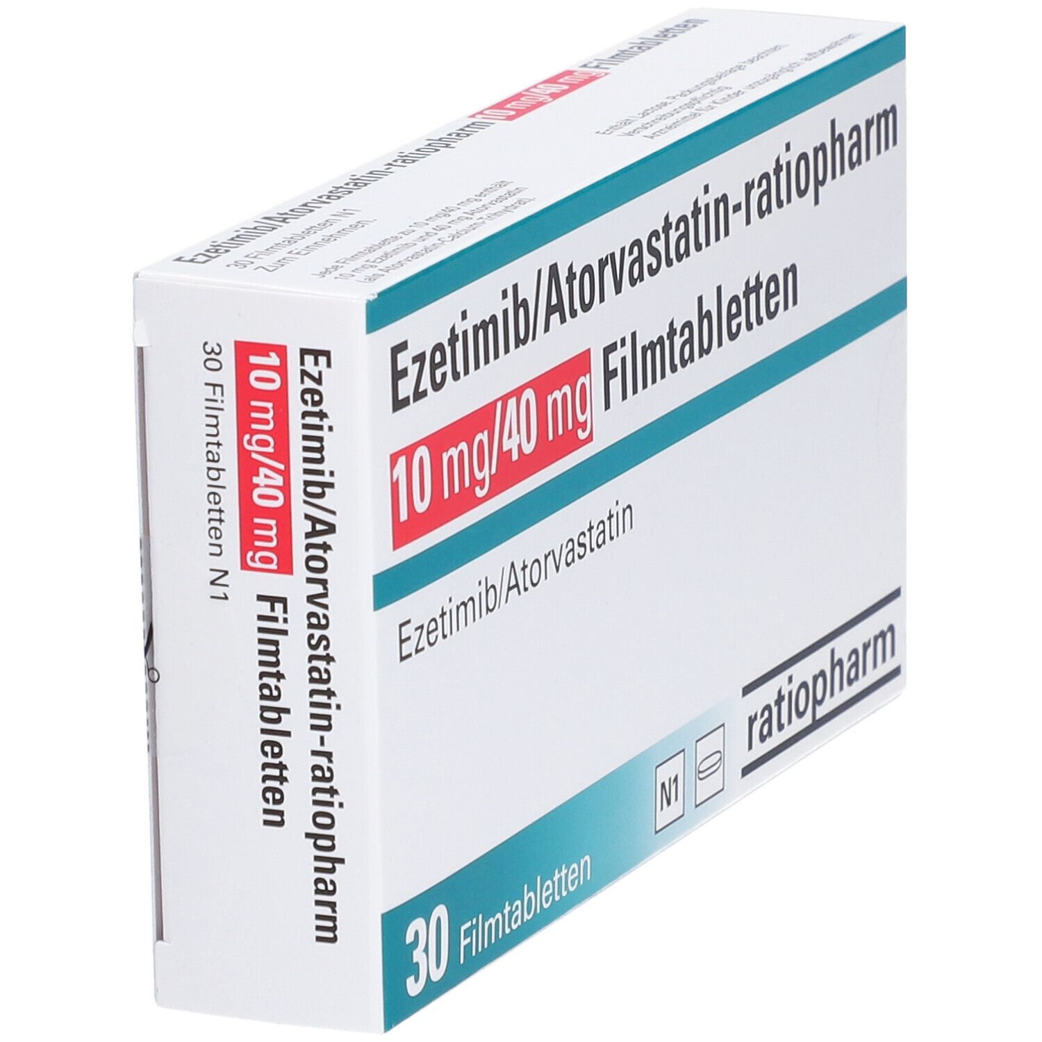 EZETIMIB/Atorvastatin-ratiopharm 10 mg/40 mg FTA 30 St Filmtabletten