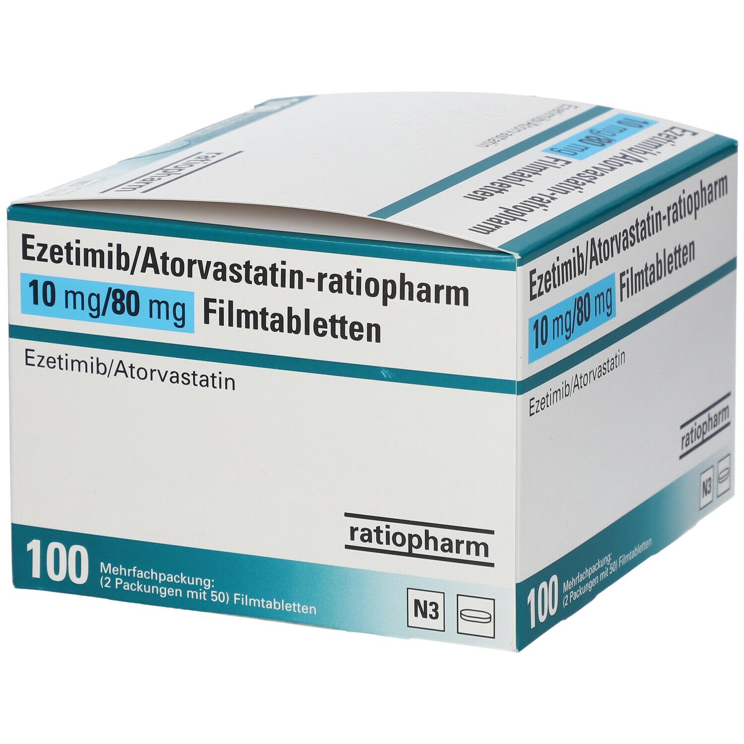 EZETIMIB/Atorvastatin-ratiopharm 10 mg/80 mg FTA 100 St Filmtabletten