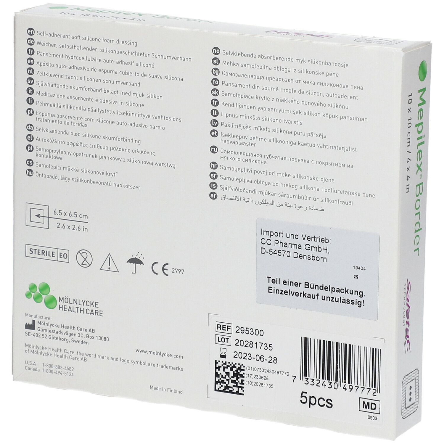 Mepilex® Border Schaumverband 10 x 10 cm
