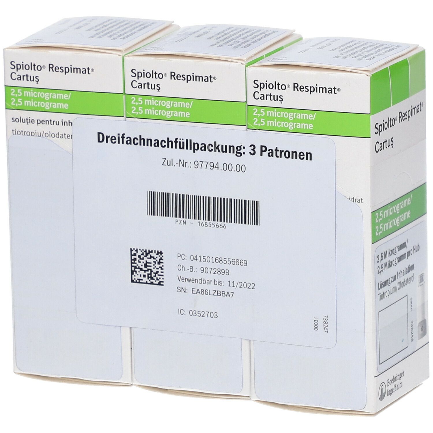 Spiolto Respimat 2,5 µg/2,5 µg Hub Nachfüllpackung 3x4 ml Inhalationslösung