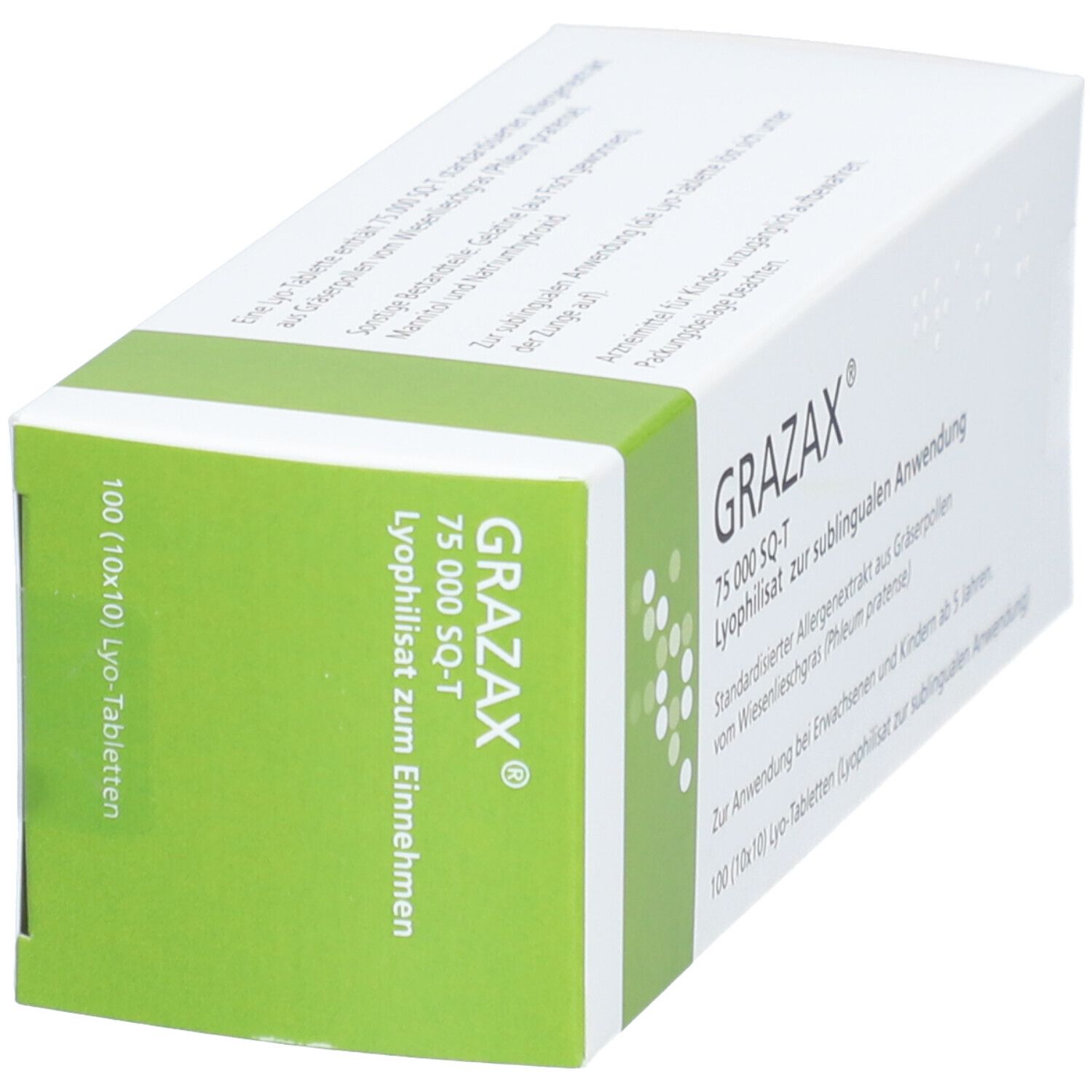 Grazax 75.000 Sq-T Lyo-Tab.Lyophilisat z.Einnehmen 100 St Sublingualtabletten