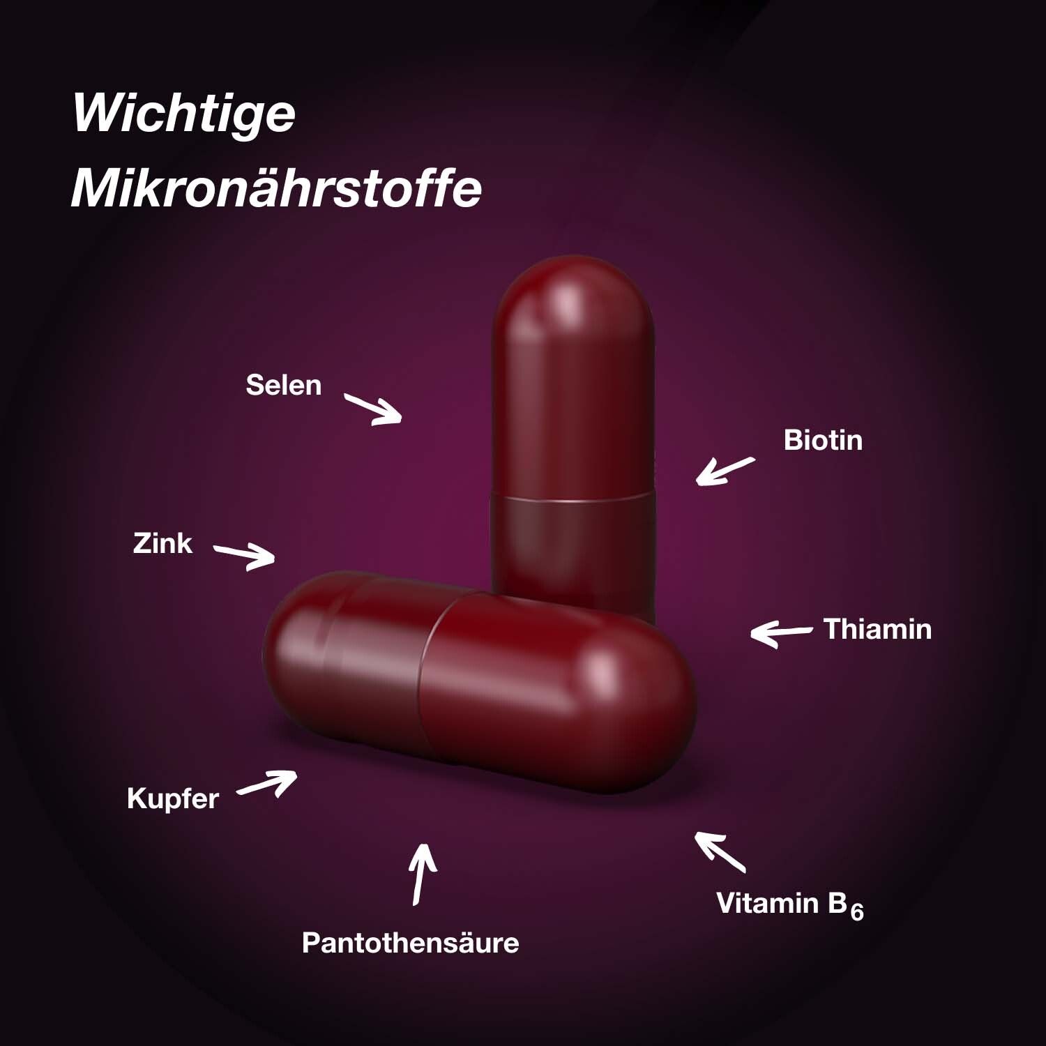 Orthomol Hair Intense - Mikronährstoffe für schönes Haar - mit Biotin, Kupfer, Zink und dem patentierten KeraLiacin - Kapseln