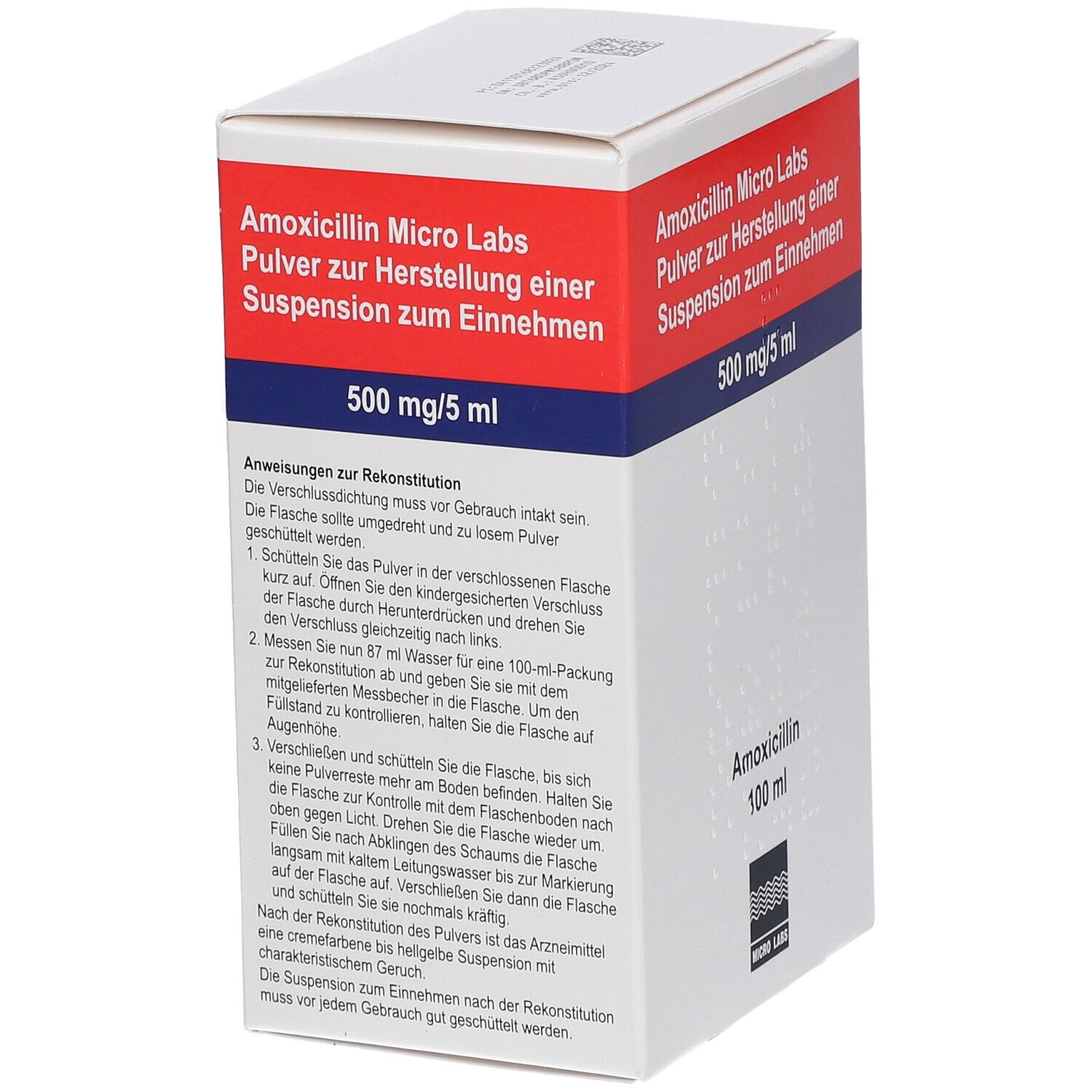 AMOXICILLIN Micro Labs 500 mg/5 ml Plv.Sus.-Herst.