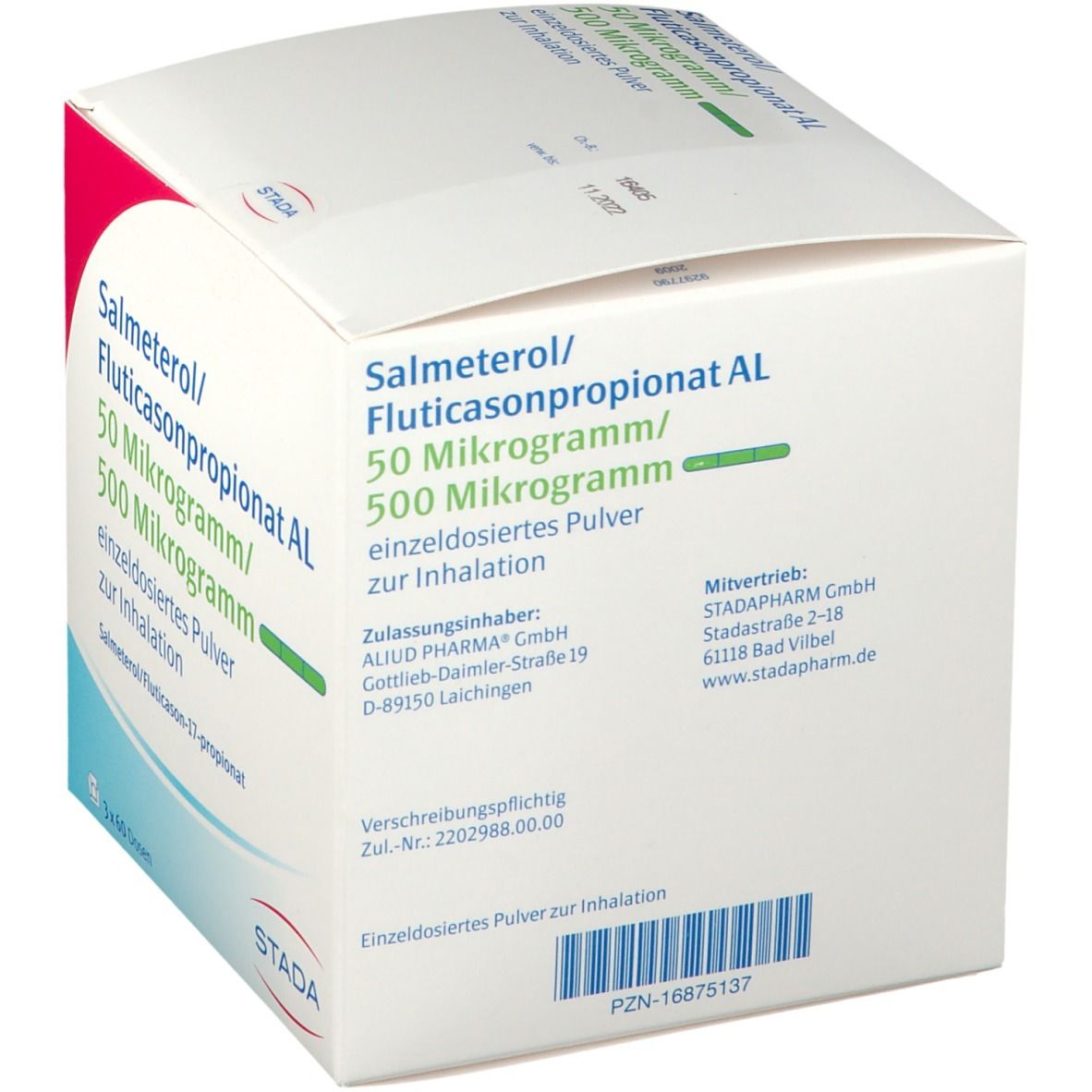 SALMETEROL/Fluticasonpropionat AL 50µg/500µg Stada 3x60 St Inhalationspulver