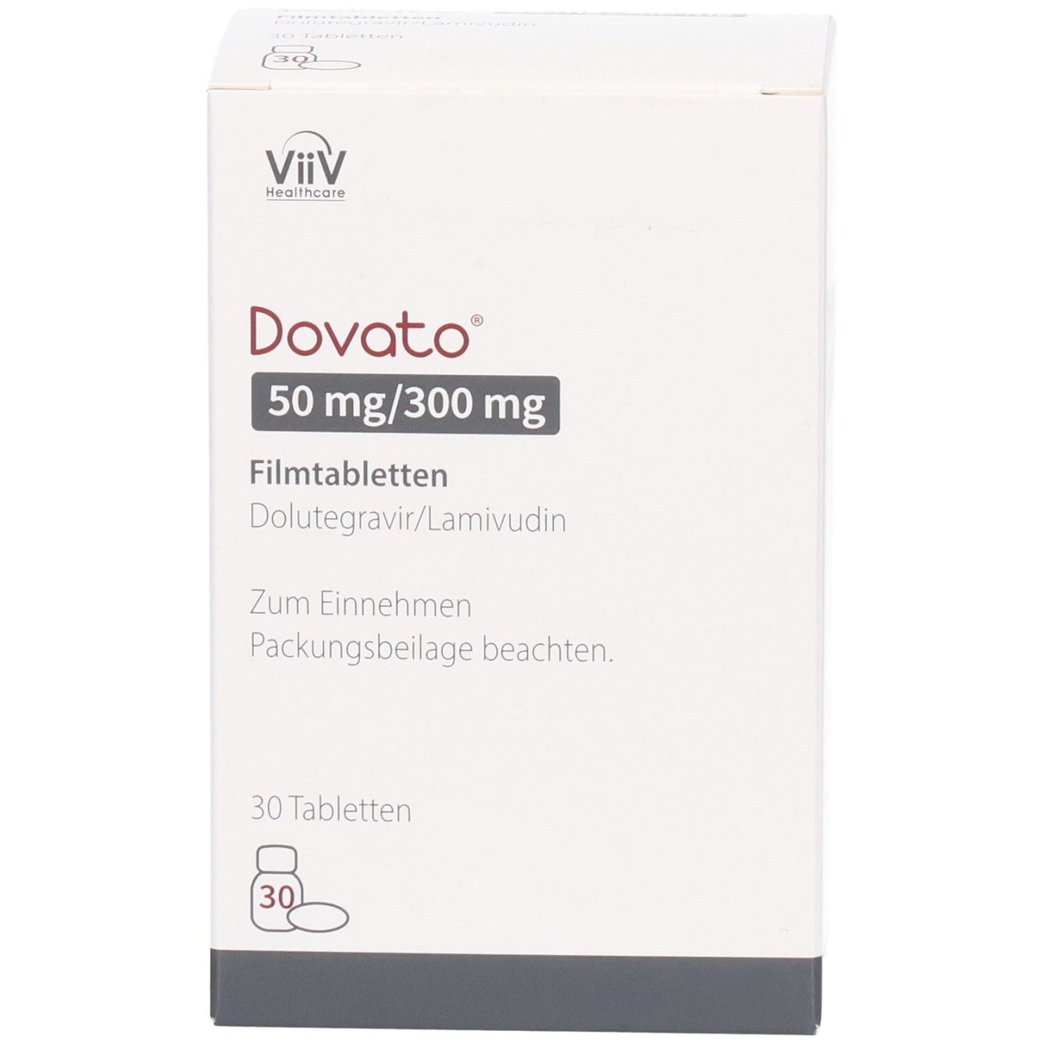 Dovato 50 mg/300 mg Filmtabletten, Dolutegravir/Lamivudin, 30 Tabletten.