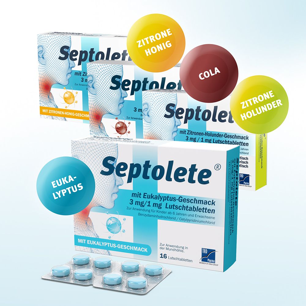 Septolete Lutschtabletten mit Eukalyptus-Geschmack, 16 Stück