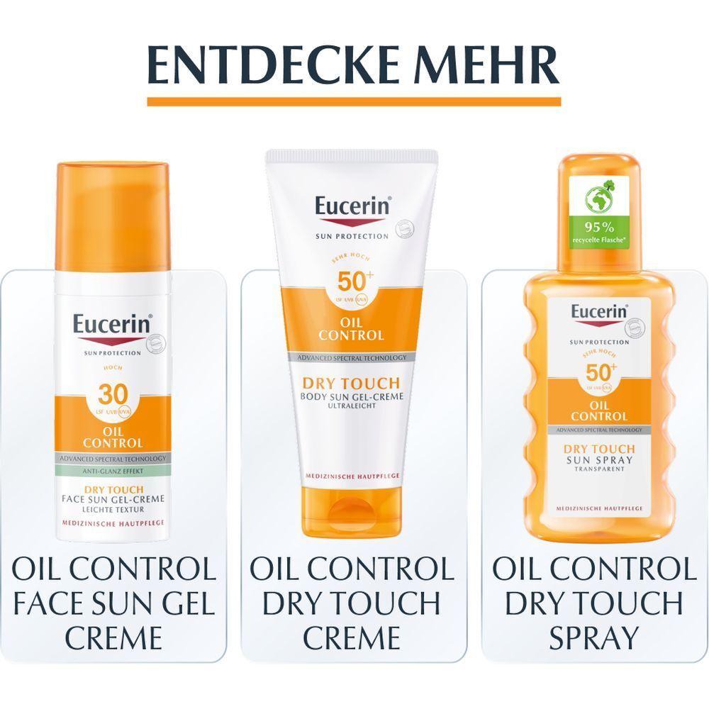 Eucerin® Oil Control Tinted Face Sun Gel-Creme mit LSF 50+ – getönter Sonnenschutz für fettige und unreine Haut – Mittel - jetzt 20% sparen mit Code "sun20"
