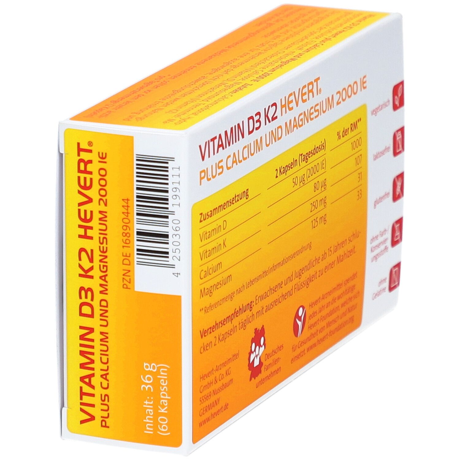 Vitamin D3 K2 Hevert plus Calcium und Magnesium 2000 IE 60 St shop