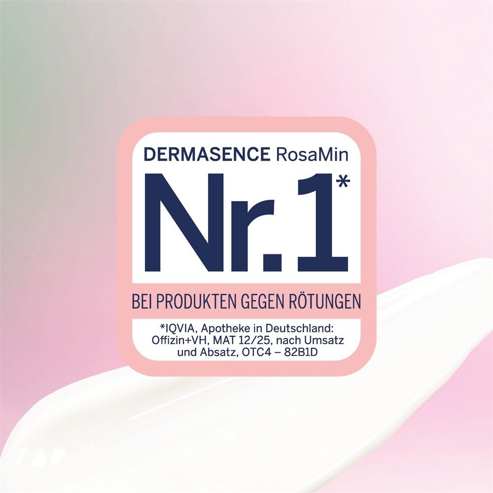 DERMASENCE RosaMin Nr. 1 bei Produkten gegen Rötungen. IQVIA Apotheke in Deutschland: Offizin+VH, MAT 12/25.