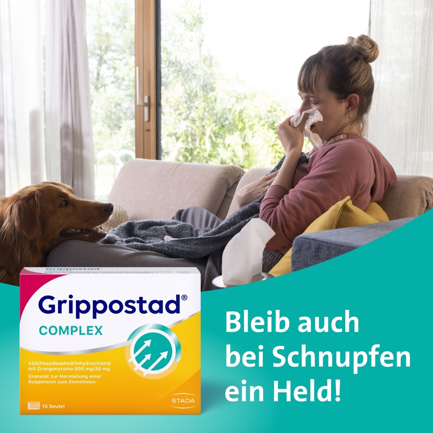 Grippostad® Complex ASS/Pseudoephedrin bei Schnupfen und erkältungsbedeingten Schmerzen und Fieber