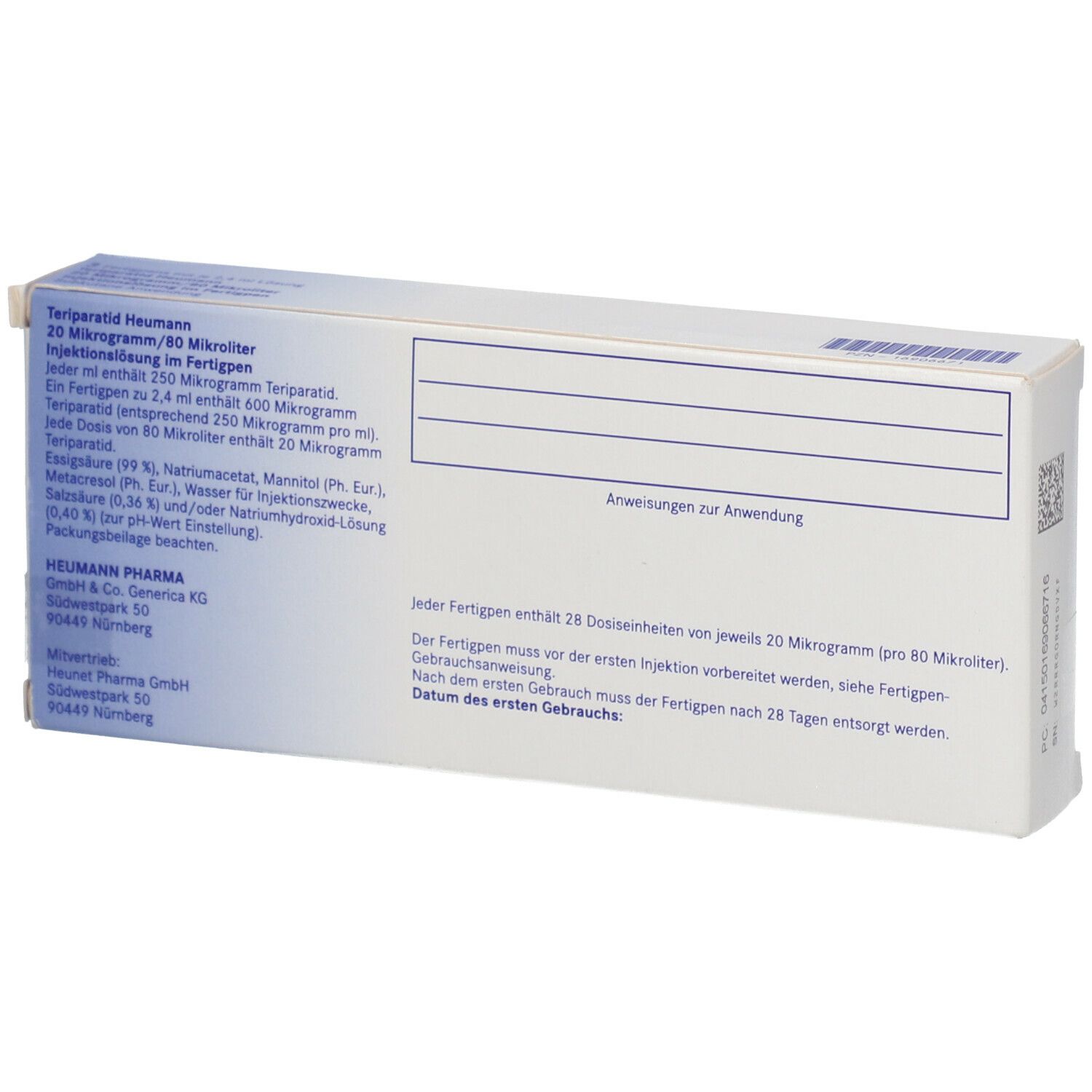 TERIPARATID Heumann 20 µg/80 µl Inj.-Lsg.Fertigpen