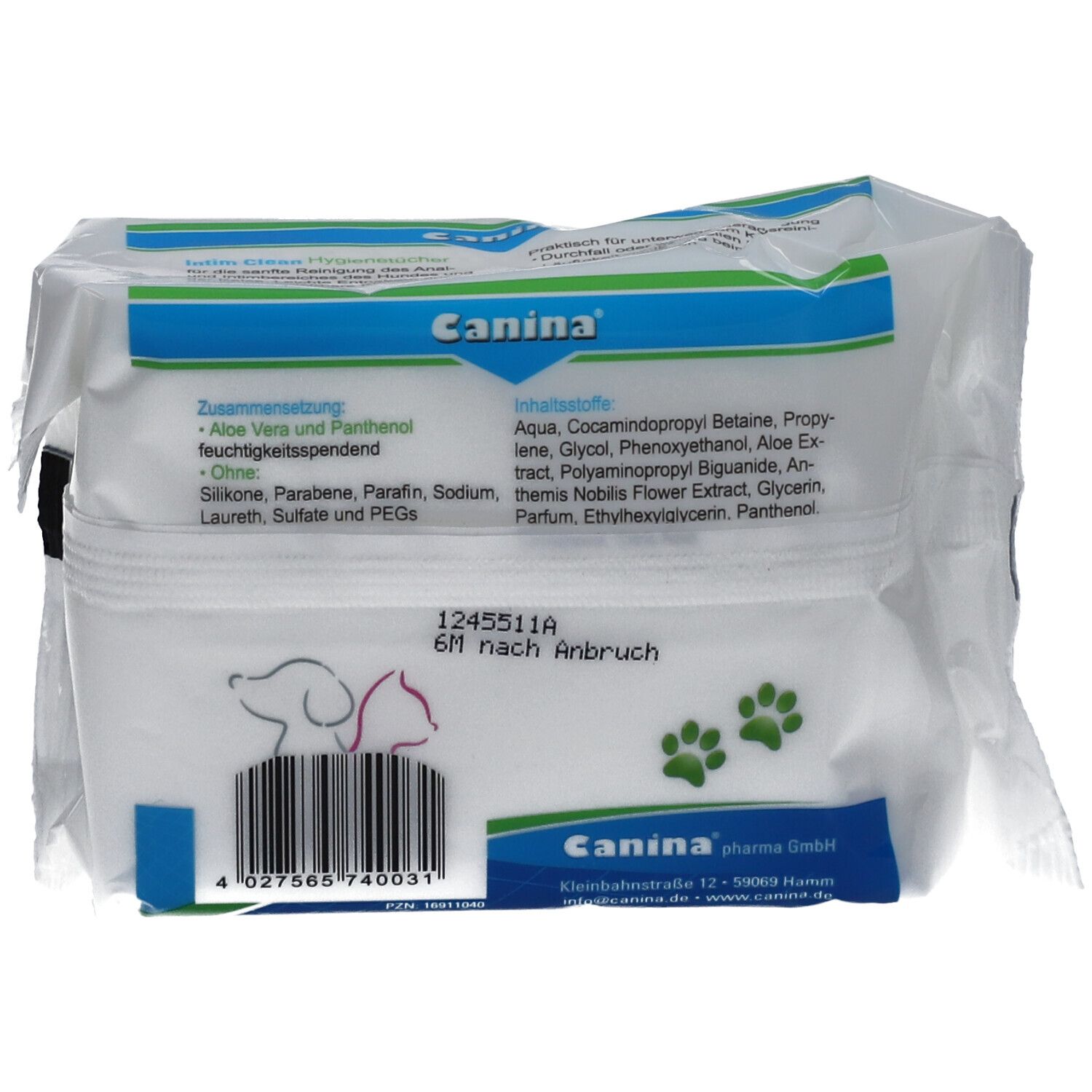 Intim Clean Hygienetücher f.Hunde/Katzen Doppelpack 2x25 St Tücher