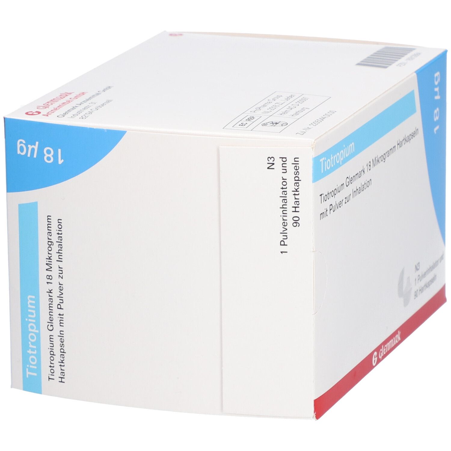 Tiotropium Glenmark 18 µg Hkp.m.Plv.z.Inh.+Inhaler 90 St Hartkapseln mit Pulver zur Inhalation