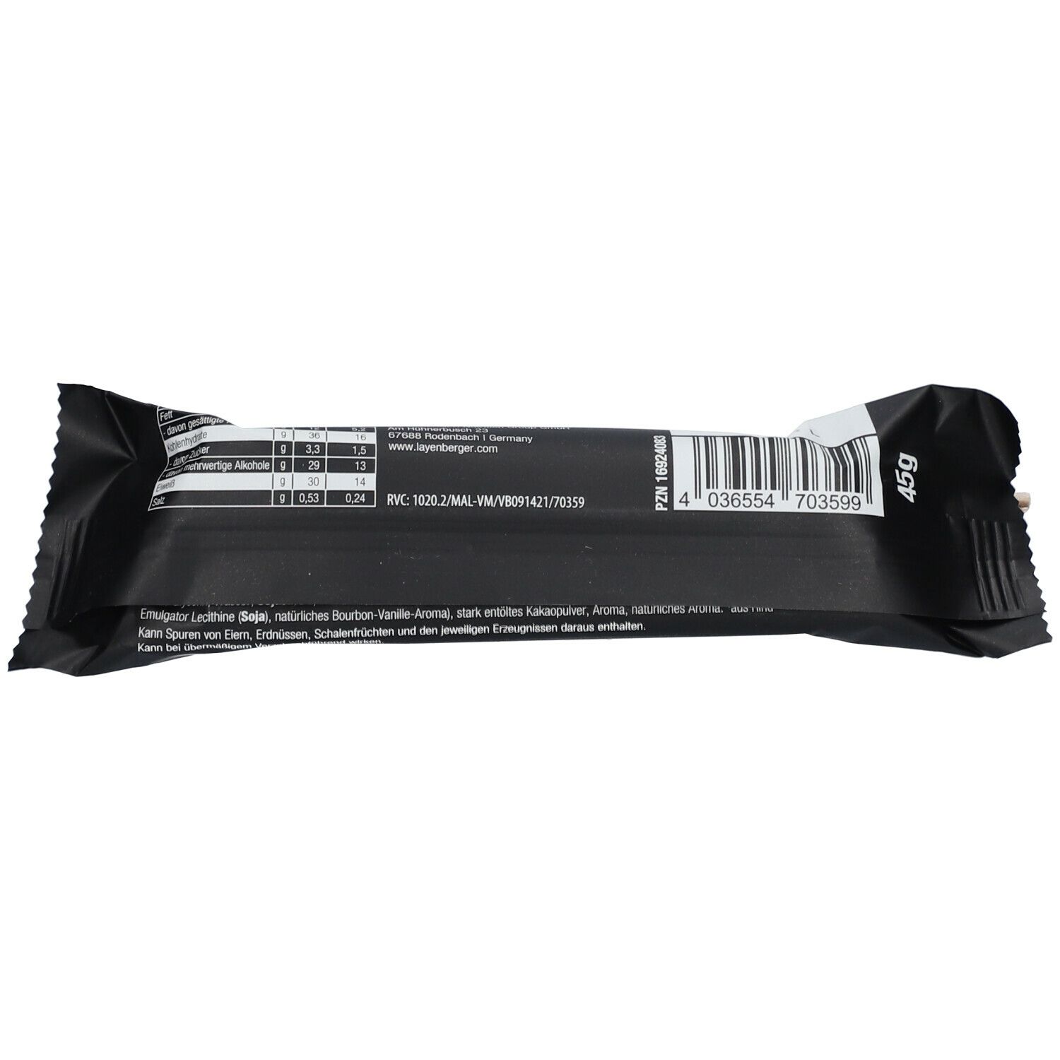 Layenberger 3K Protein Bar Crunchy Brownie Caramel 45 g Riegel