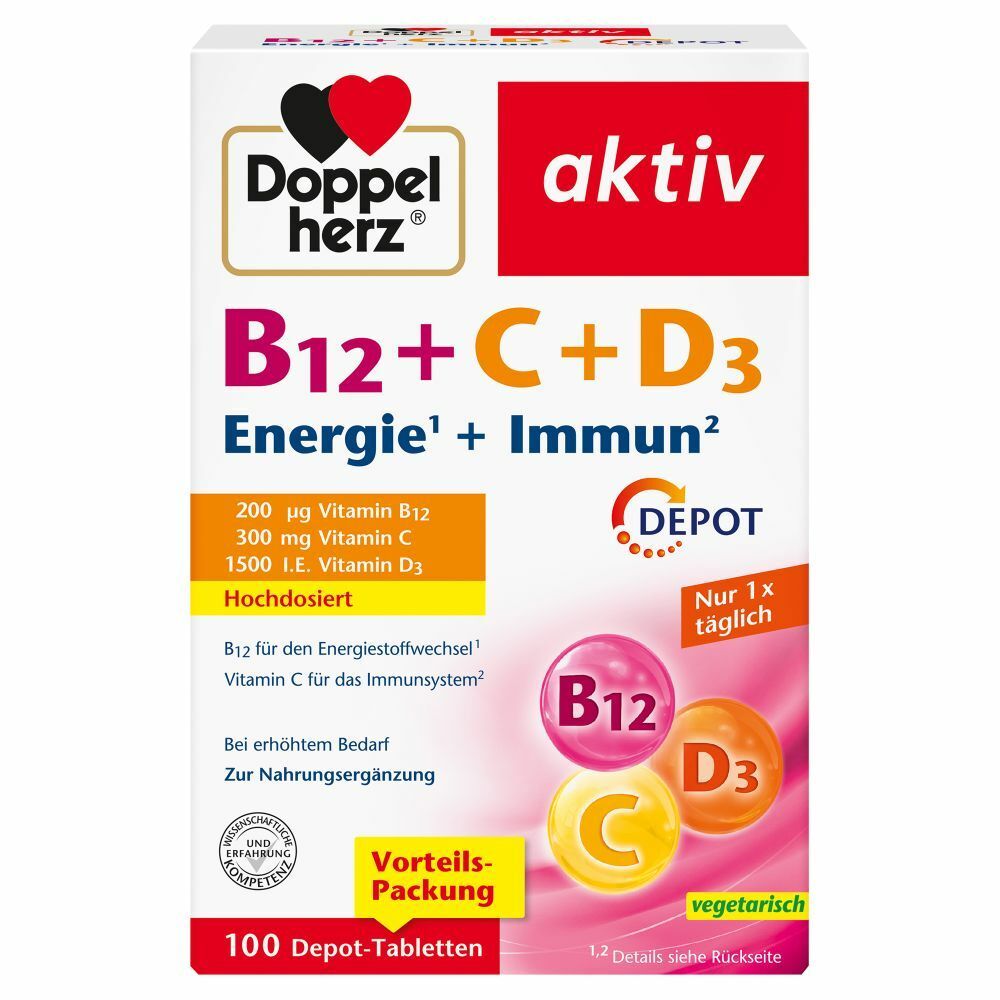 Doppelherz® B12 + C + D3 Depot aktiv