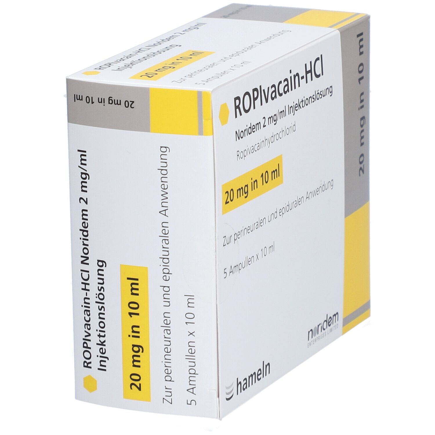 ROPIVACAIN-HCl Noridem 7,5 mg/ml Injektionslsg. 5x20 ml Injektionslösung