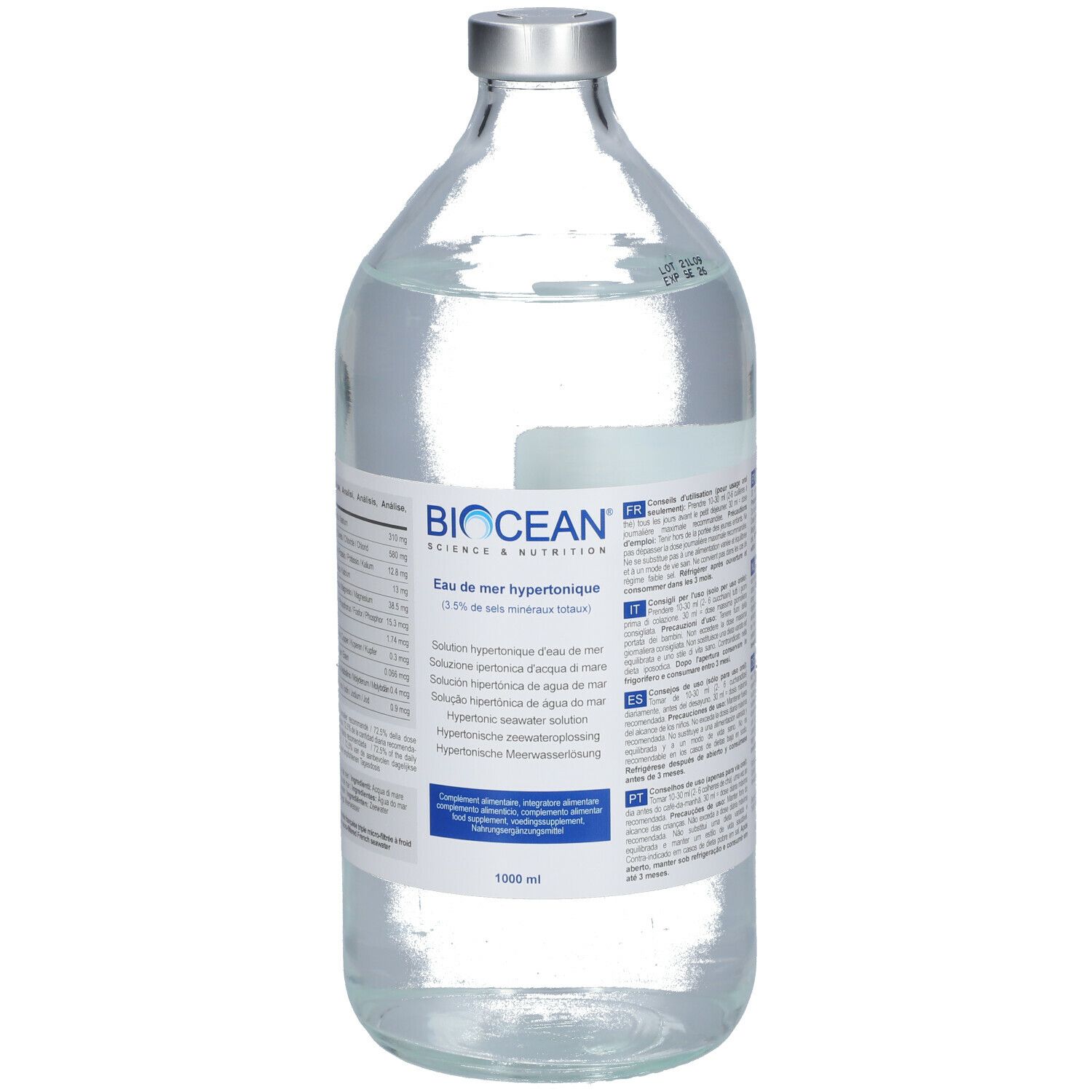 Biocean hypertonische Meerwasserlösung konz.Miner. 1000 ml Flüssigkeit zum Einnehmen