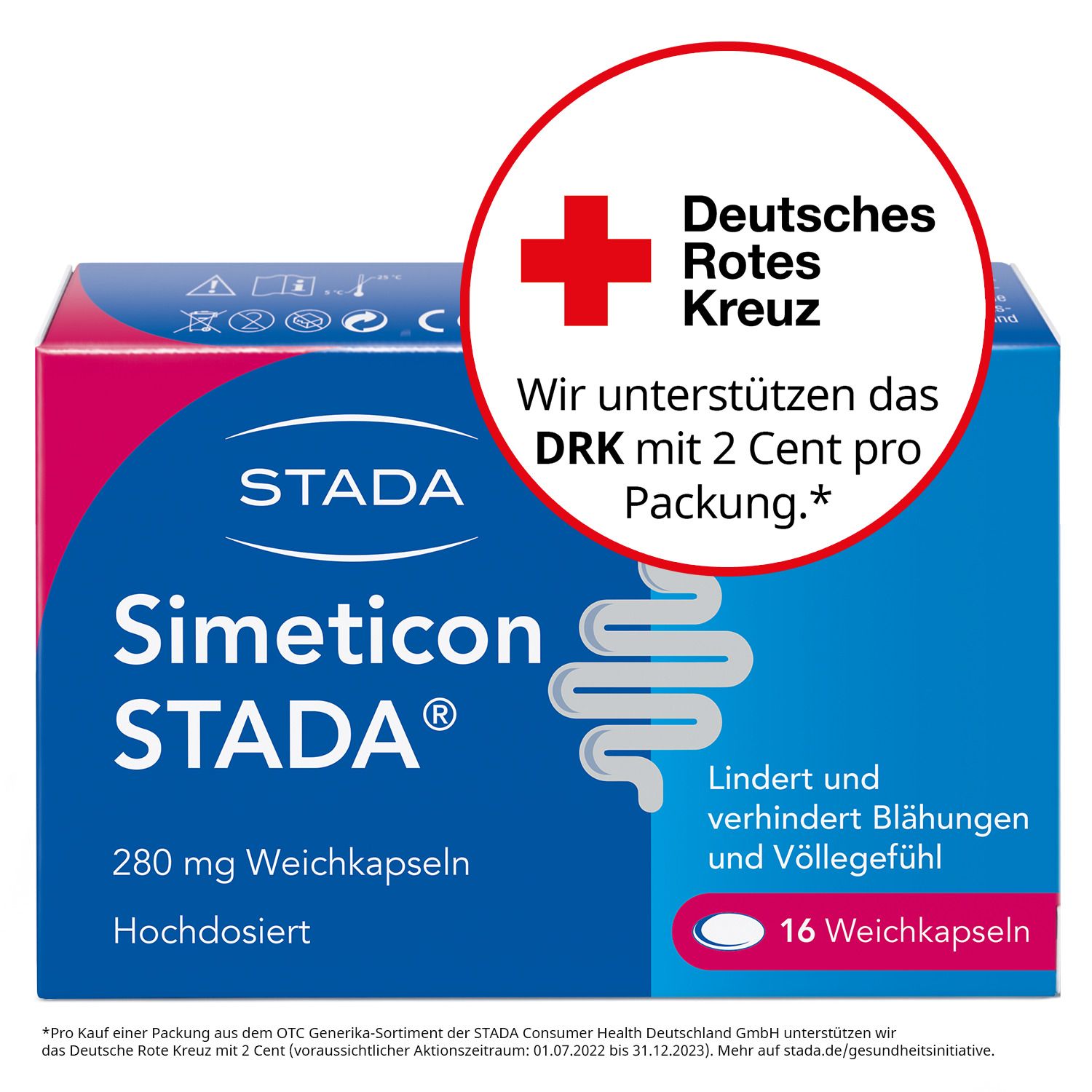 Simeticon Stada 280 mg Weichkapseln 16 St