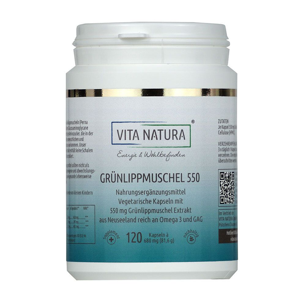 Vita Natura® Grünlippmuschel 550 mg 120 St Kapseln
