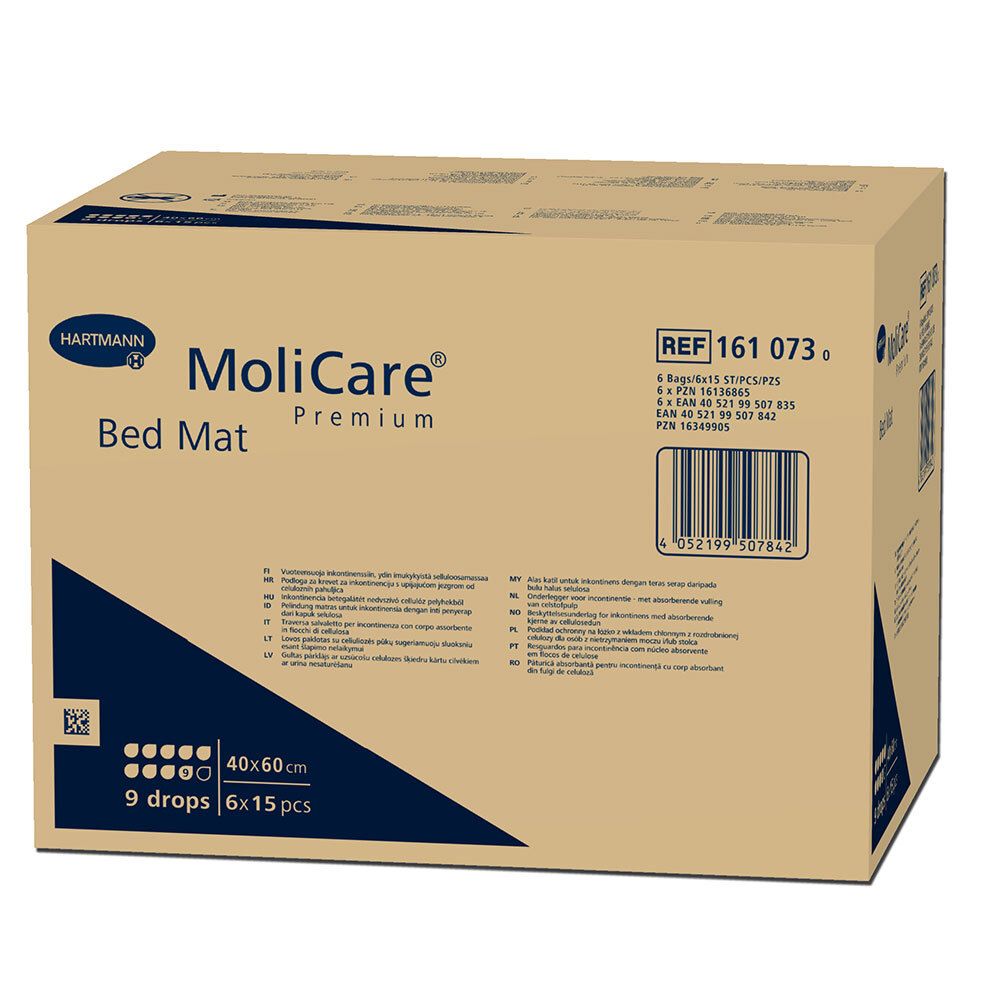 MoliCare® Premium Bed Mat 9 Tropfen 40x60 cm ​ 6X15 St Unterlagen