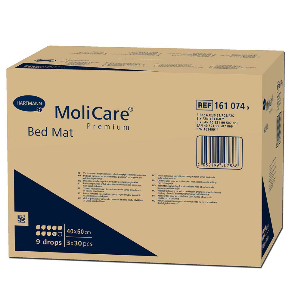 MoliCare® Premium Bed Mat 9 Tropfen 40x60 cm ​ 3X30 St Unterlagen