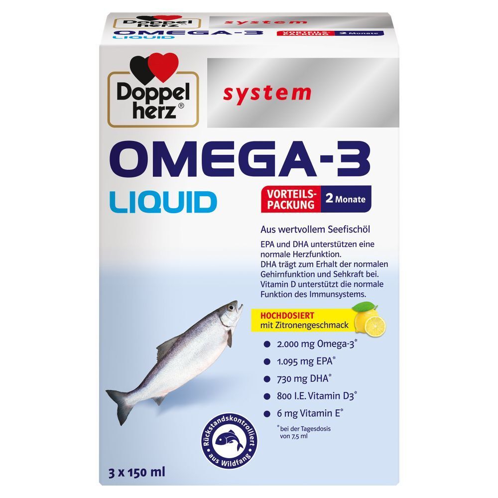 Doppelherz® system Omega-3 Liquid 3X150 ml Flüssigkeit