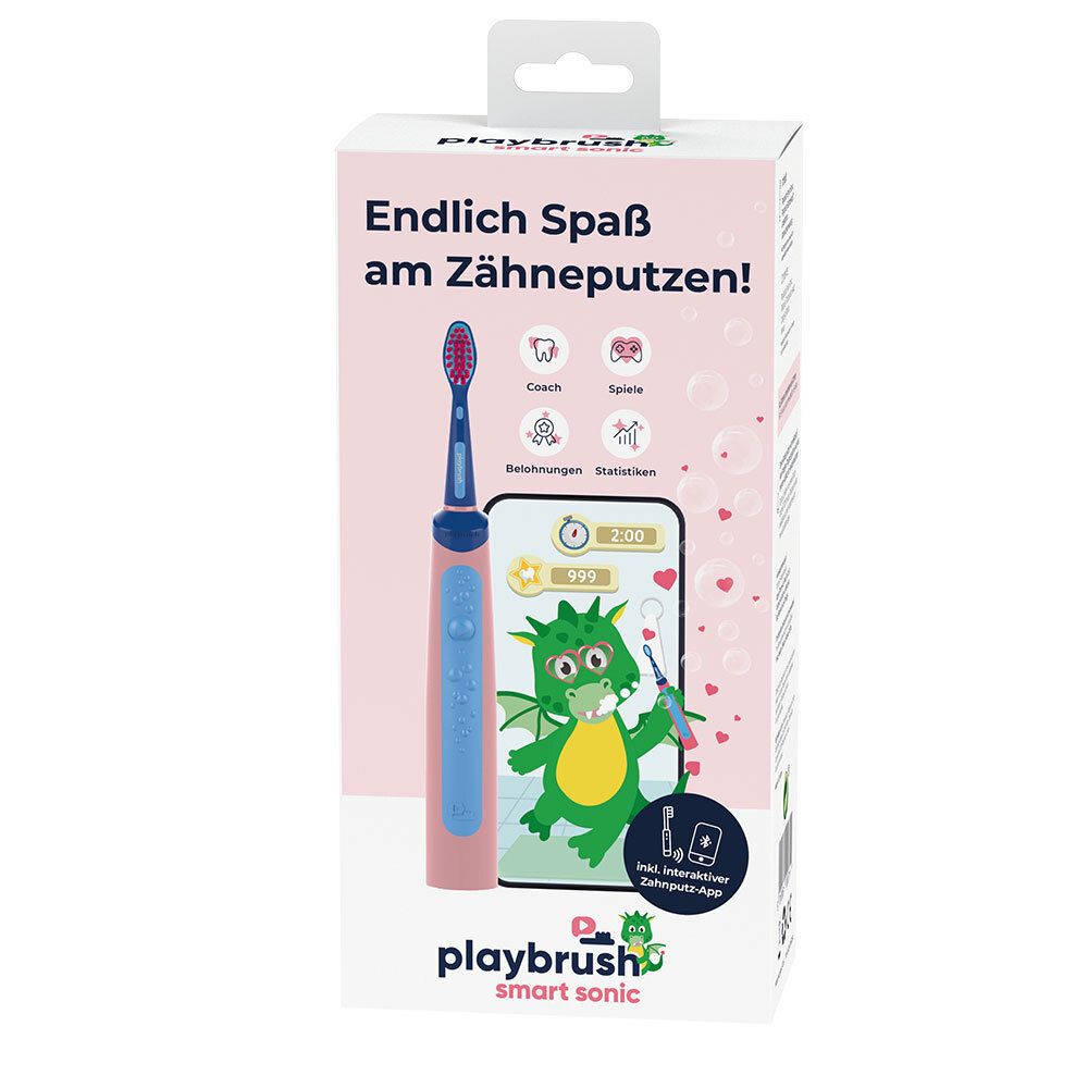 Playbrush Smart Sonic Ersazubürstenkopf, pink 1 St Zahnbürste