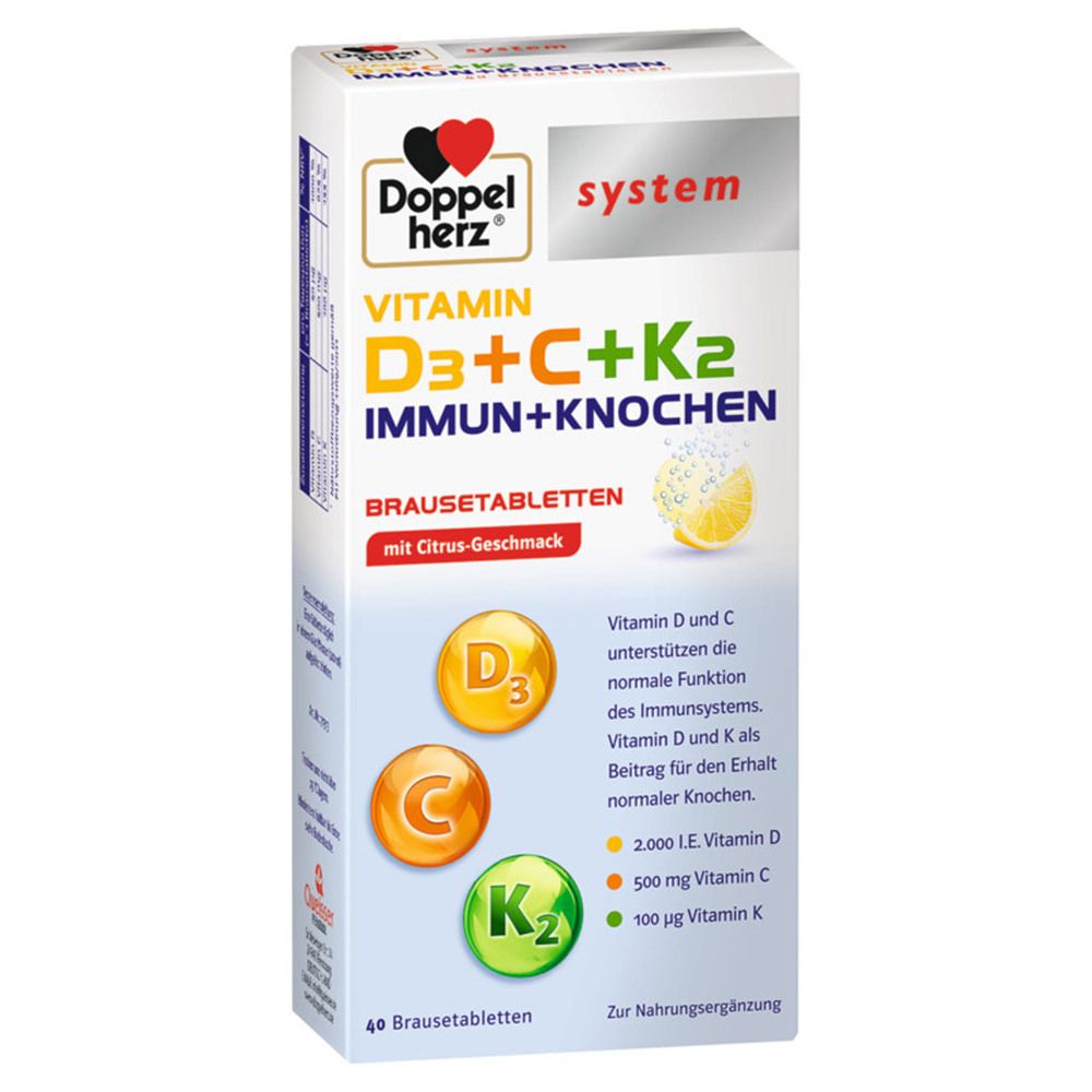Doppelherz® system Vitamin D3+C+K Immun+Knochen