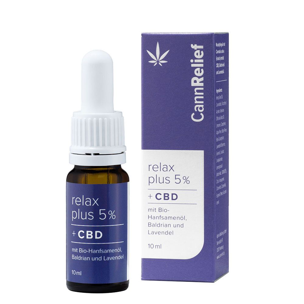 CannRelief relax plus 5 % Bio-Hanfsamenöl